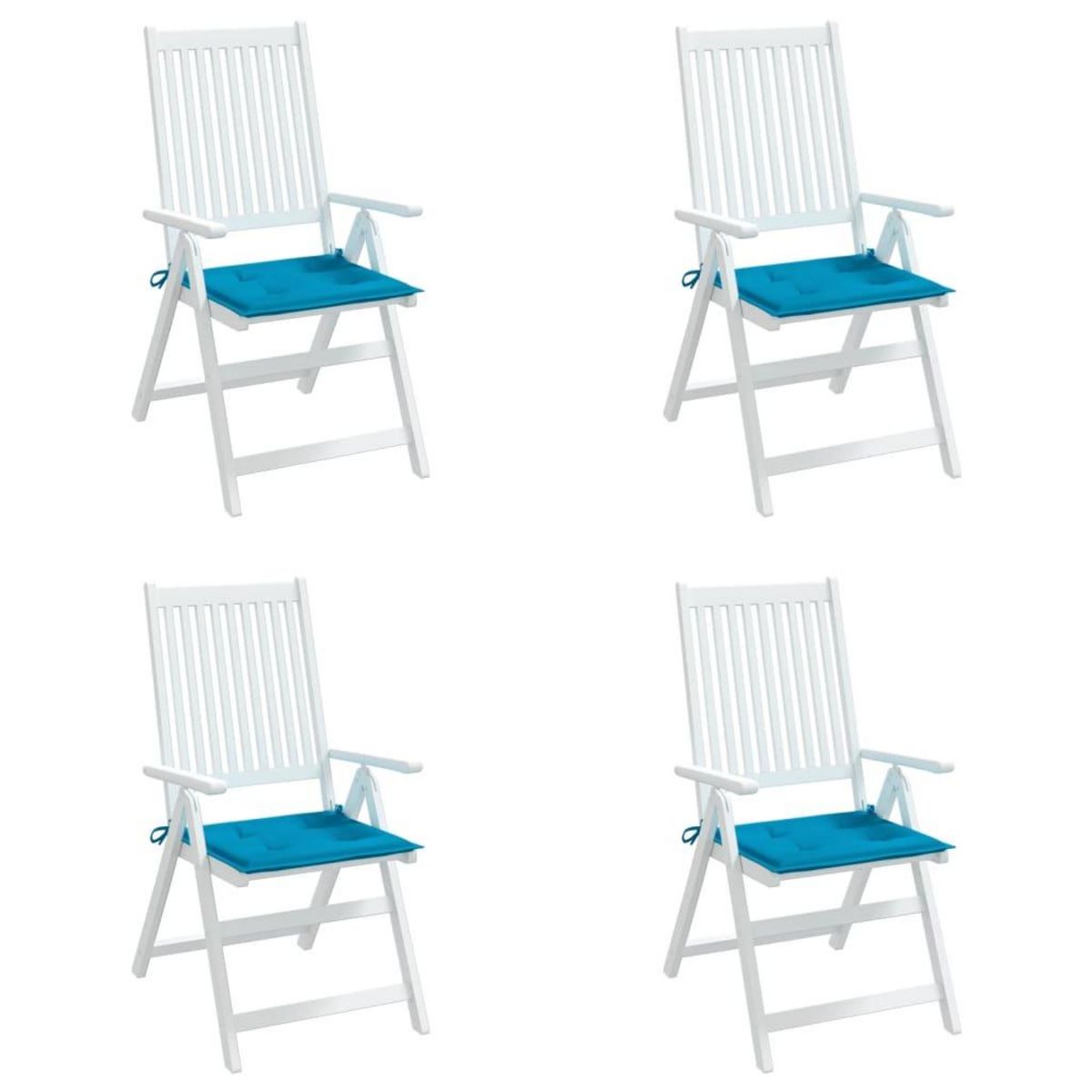 VIDAXL Coussins de chaise jardin lot de 4 bleu 40x40x3 cm tissu oxford