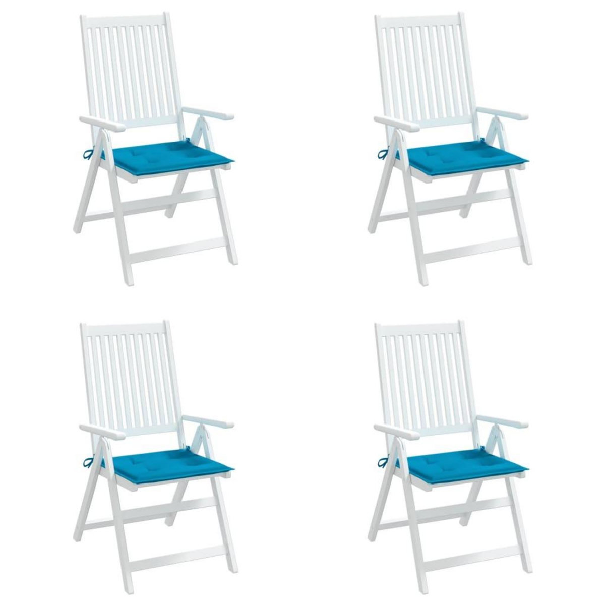 VIDAXL Coussins de chaise jardin lot de 4 bleu 40x40x3 cm tissu oxford