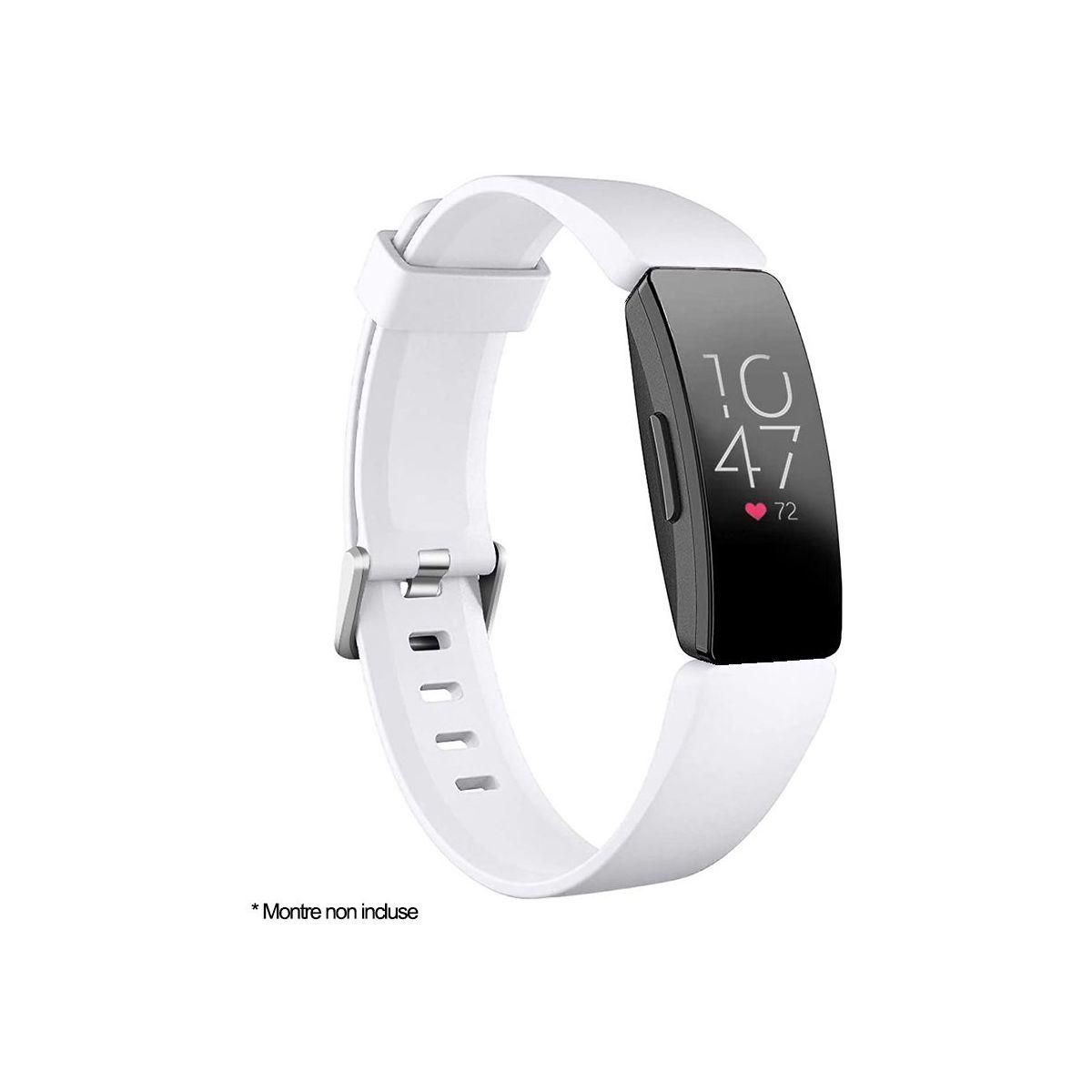 IBROZ Bracelet Fitbit Inspire 1/2 Silicone blanc