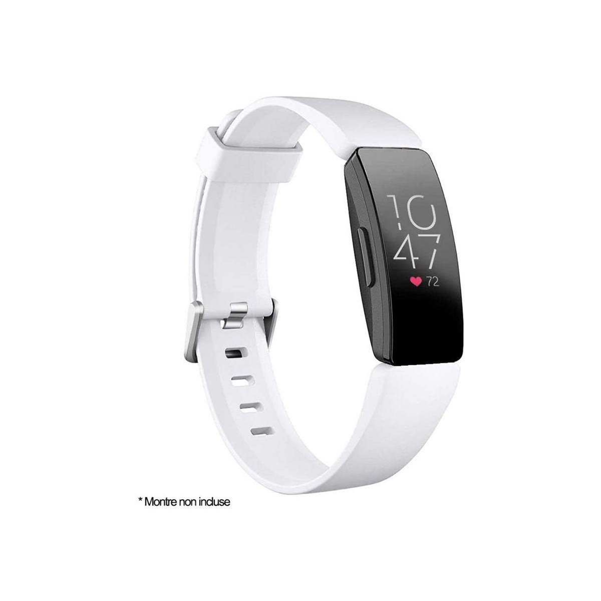 IBROZ Bracelet Fitbit Inspire 1/2 Silicone blanc