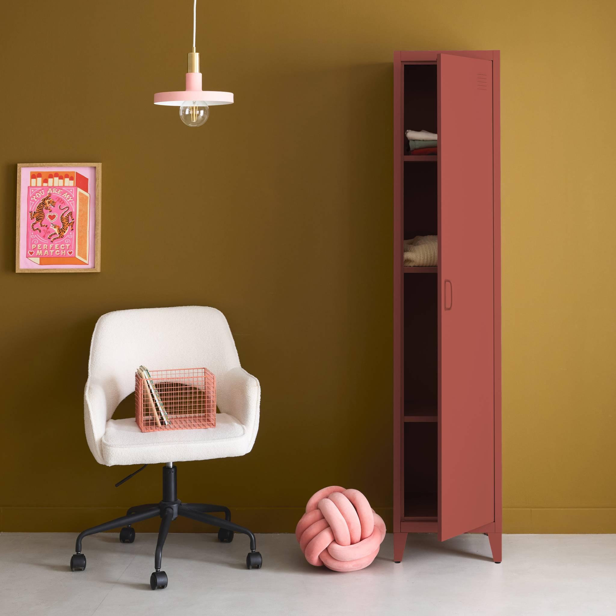 Voir la diapositive 2 : SWEEEK Armoire chambre industrielle métal, 4 espaces de rangement