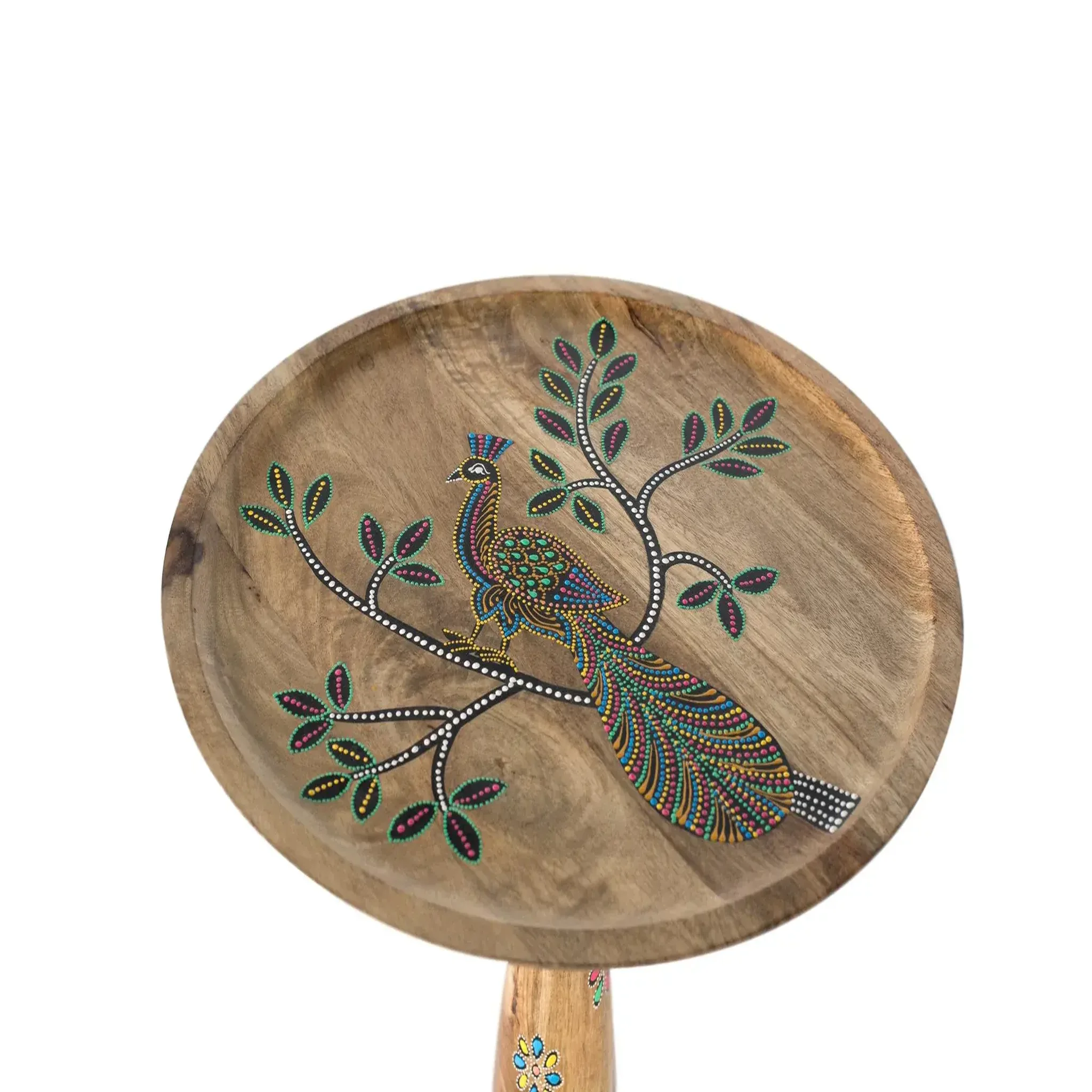 Voir la diapositive 3 : GINER Y COLOMER SL Table d'appoint en bois de manguier 46 cm style artisanal ethnique