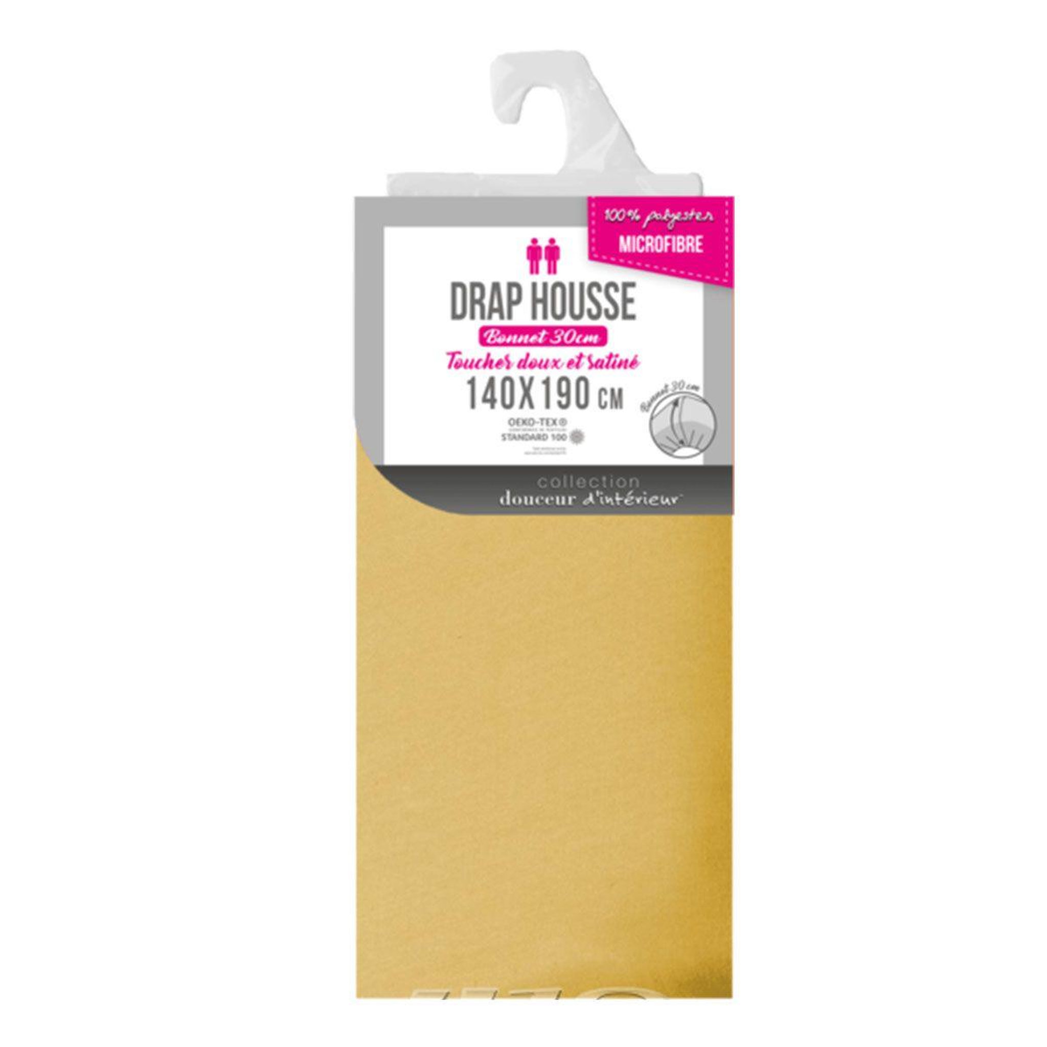 Voir la diapositive 2 : Douceur d'Intérieur Drap housse microfibre  oscar  140x190cm miel
