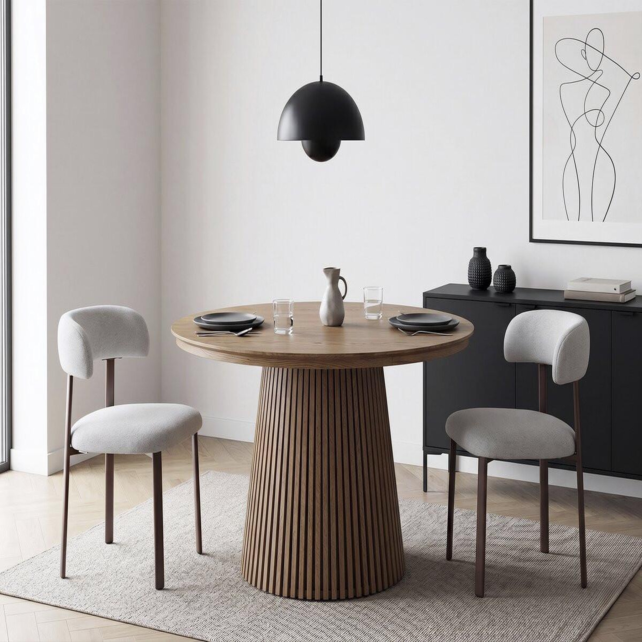 Voir la diapositive 2 : Habitat et Jardin Lot de 2 chaises de salle à manger imitation bois  aurea  - gris clair