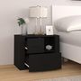 Voir la diapositive 3 : VIDAXL Table de chevet Noir 60x36x45 cm Bois d'ingenierie