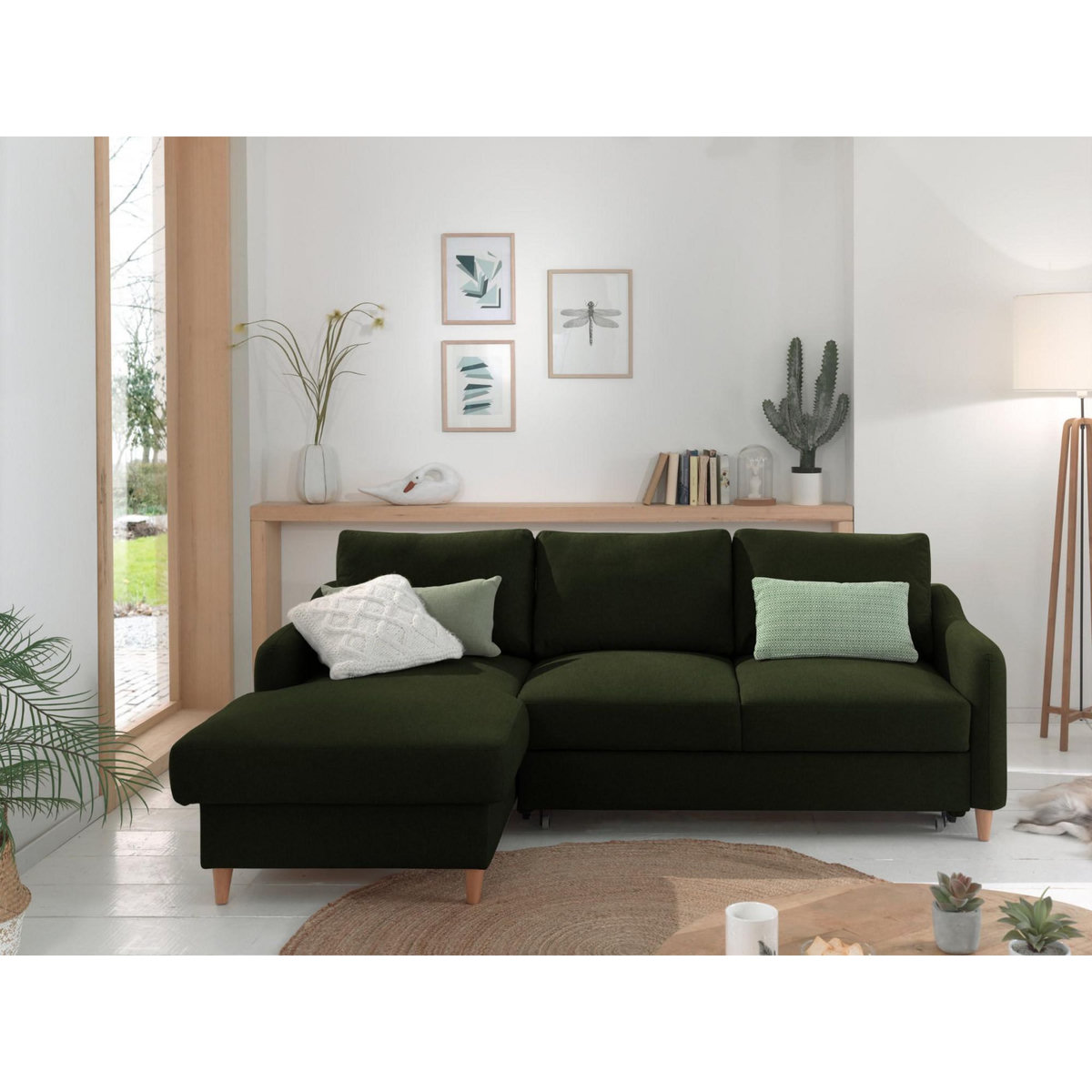 LISA DESIGN Will - canapé d'angle gauche - convertible avec coffre - 4 places - en tissu