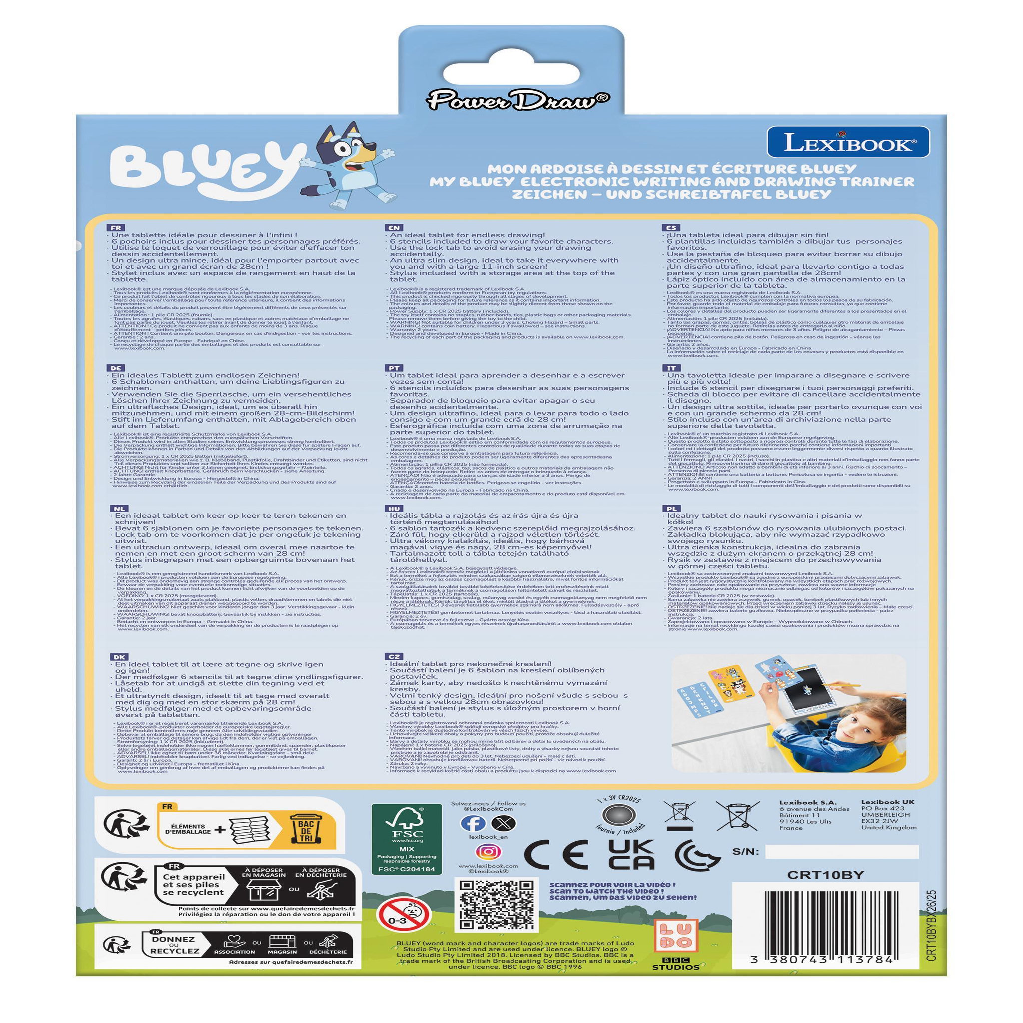 Voir la diapositive 4 : Lexibook Tablette à Dessins électronique multicolore Bluey