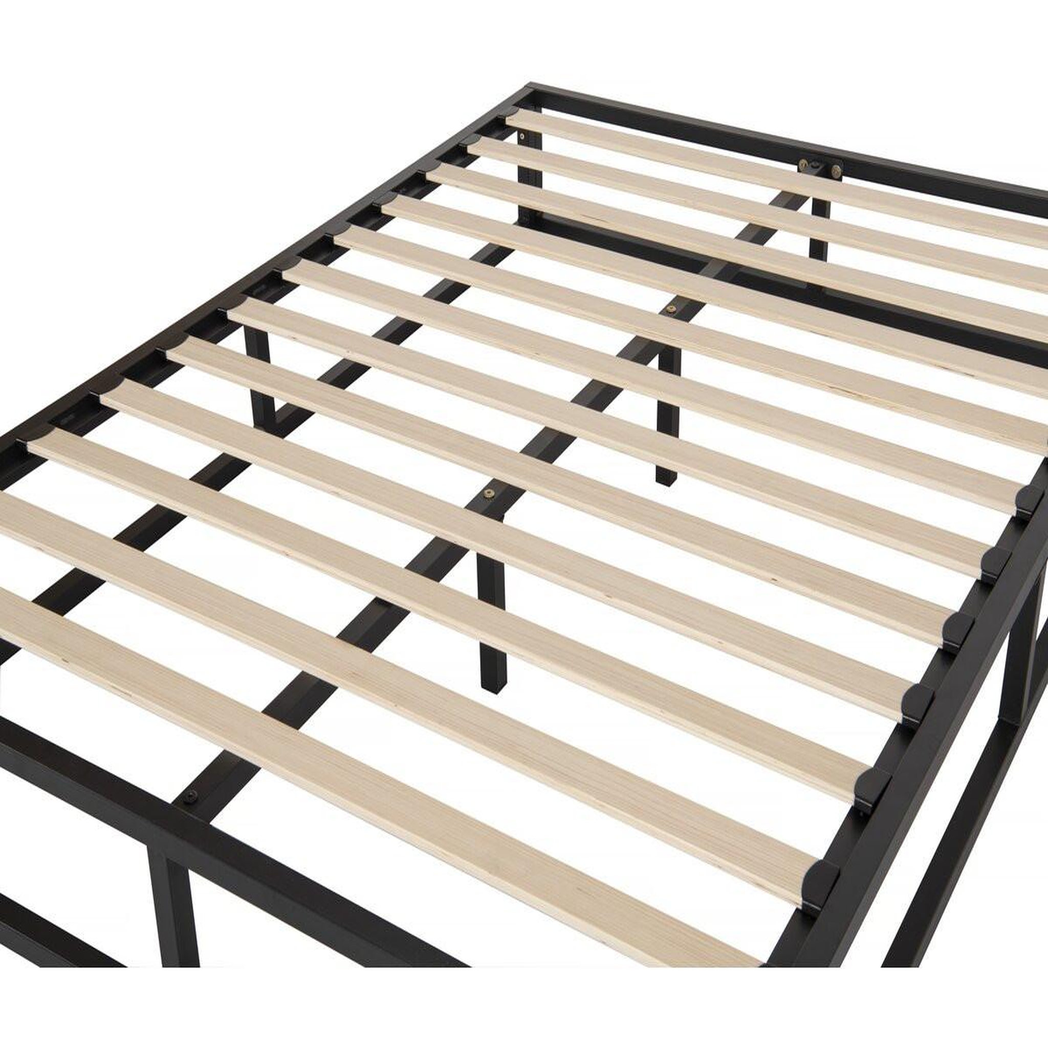 Voir la diapositive 4 : Habitat et Jardin Cadre de lit en métal 140 x 190 cm - noir