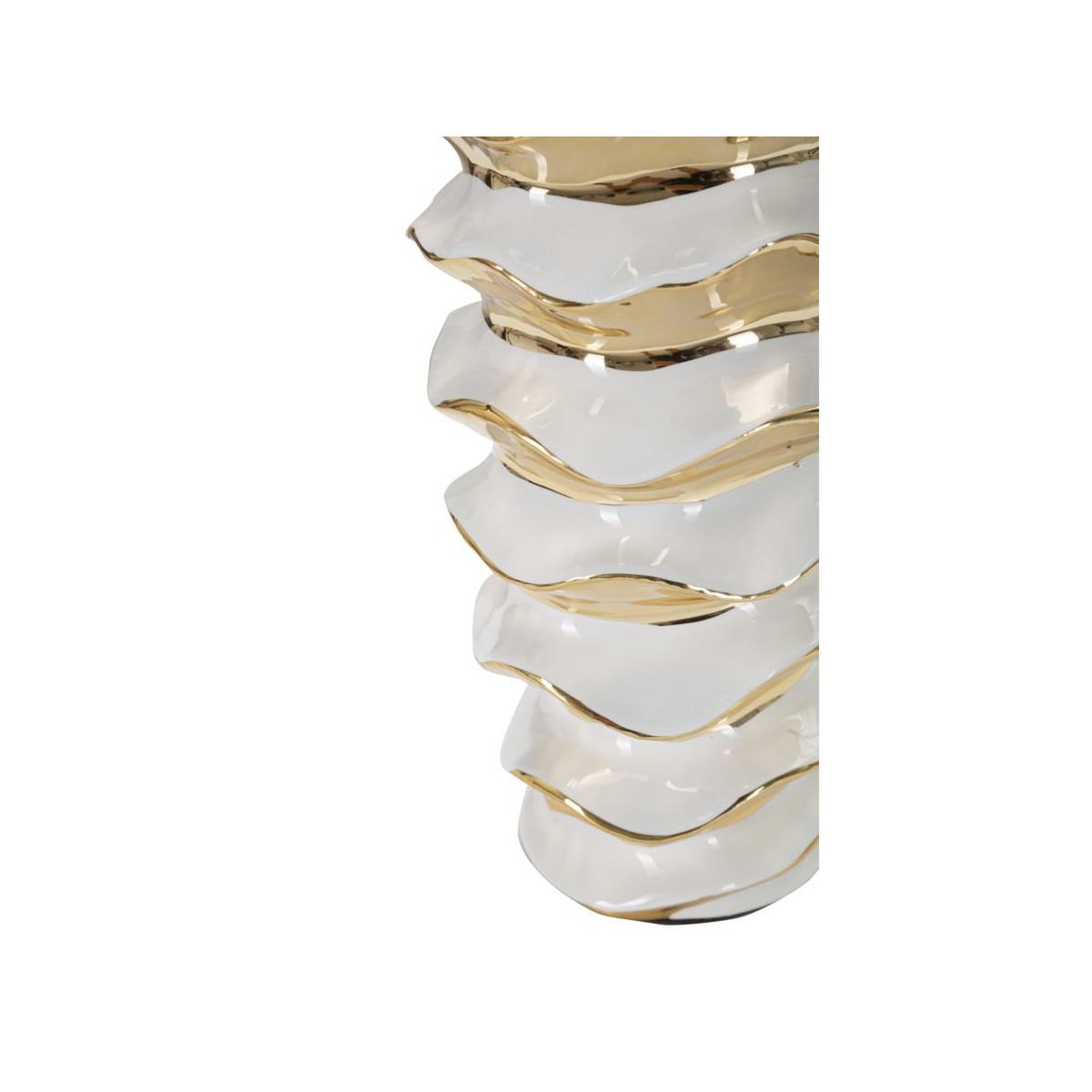 Voir la diapositive 3 : Paris Prix Lampe à poser en céramique  space  53cm blanc & or