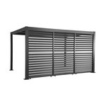 SWEEEK Pergola bioclimatique aluminium et acier 4x3m + 3 persiennes 130cm anthracite Palace