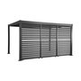 Voir la diapositive 1 : SWEEEK Pergola bioclimatique aluminium et acier 4x3m + 3 persiennes 130cm anthracite Palace