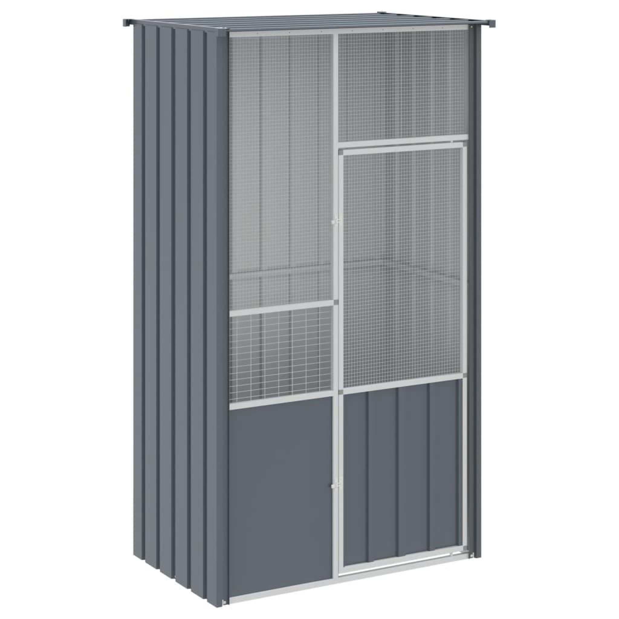 Voir la diapositive 2 : VIDAXL Cage a oiseaux anthracite 115x78x200 cm acier galvanise