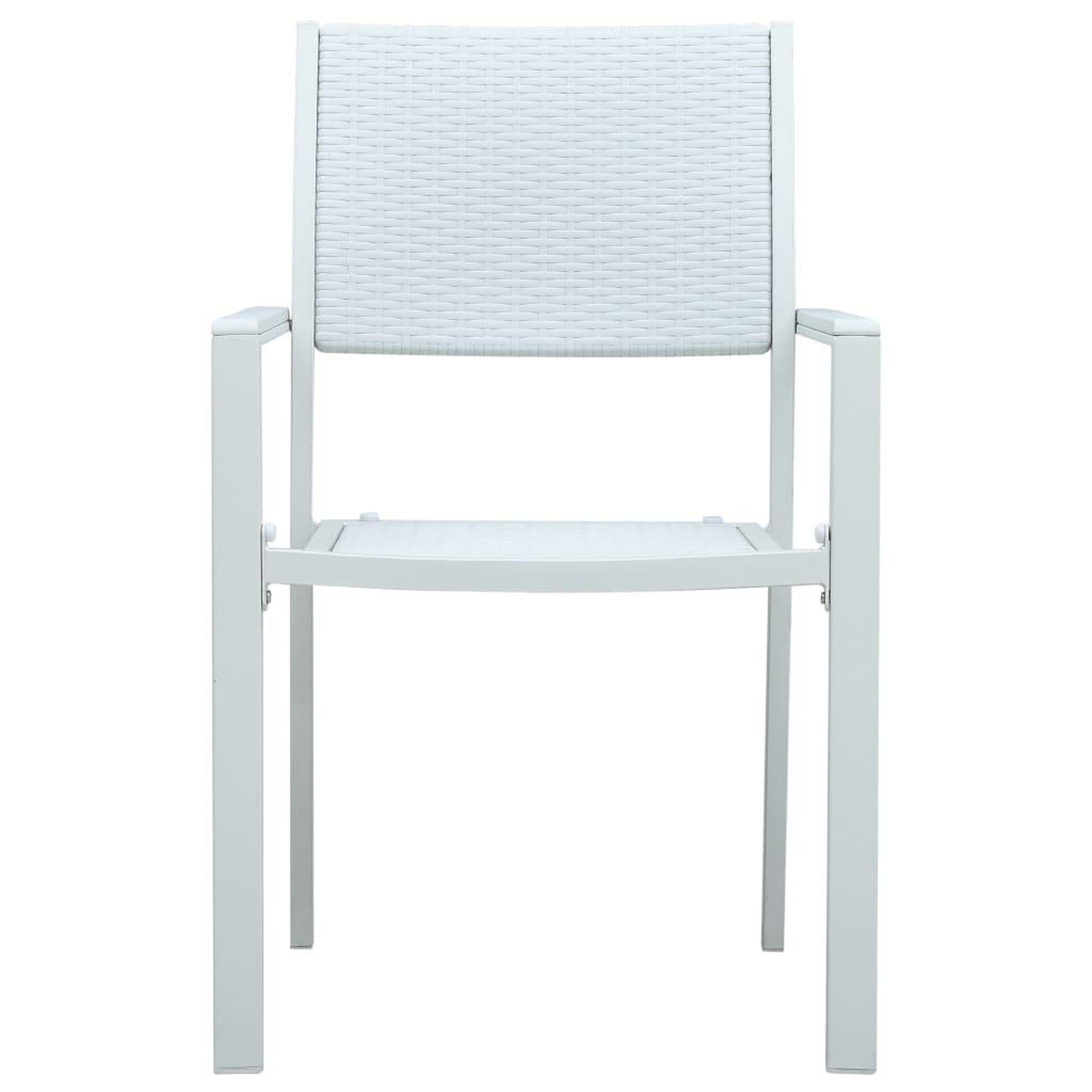 Voir la diapositive 3 : VIDAXL Chaises de jardin lot de 4 Blanc Plastique Aspect de rotin