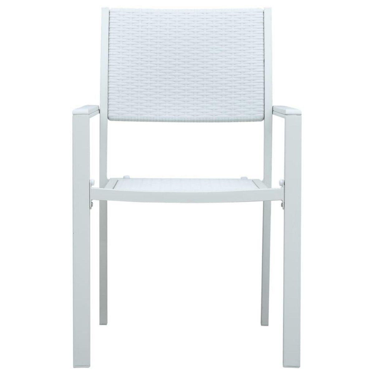 VIDAXL Chaises de jardin lot de 4 Blanc Plastique Aspect de rotin