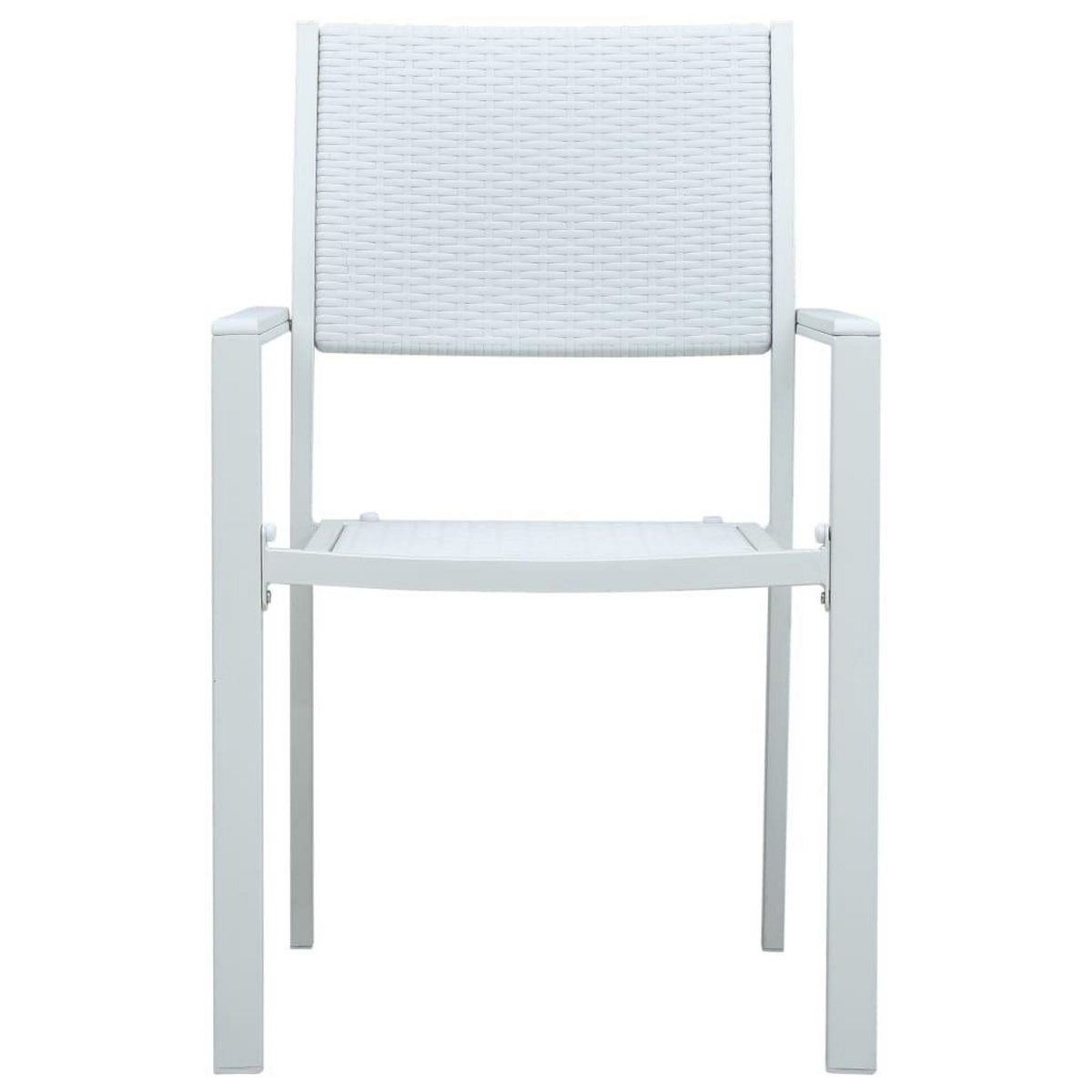 VIDAXL Chaises de jardin lot de 4 Blanc Plastique Aspect de rotin