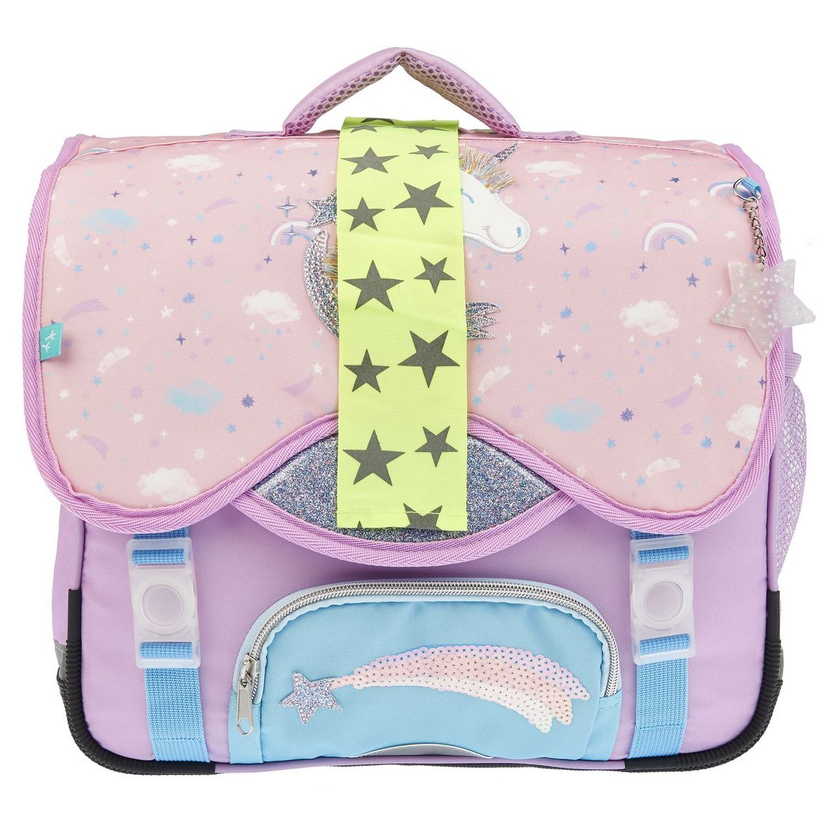 AUCHAN Cartable 36 cm rose LICORNE