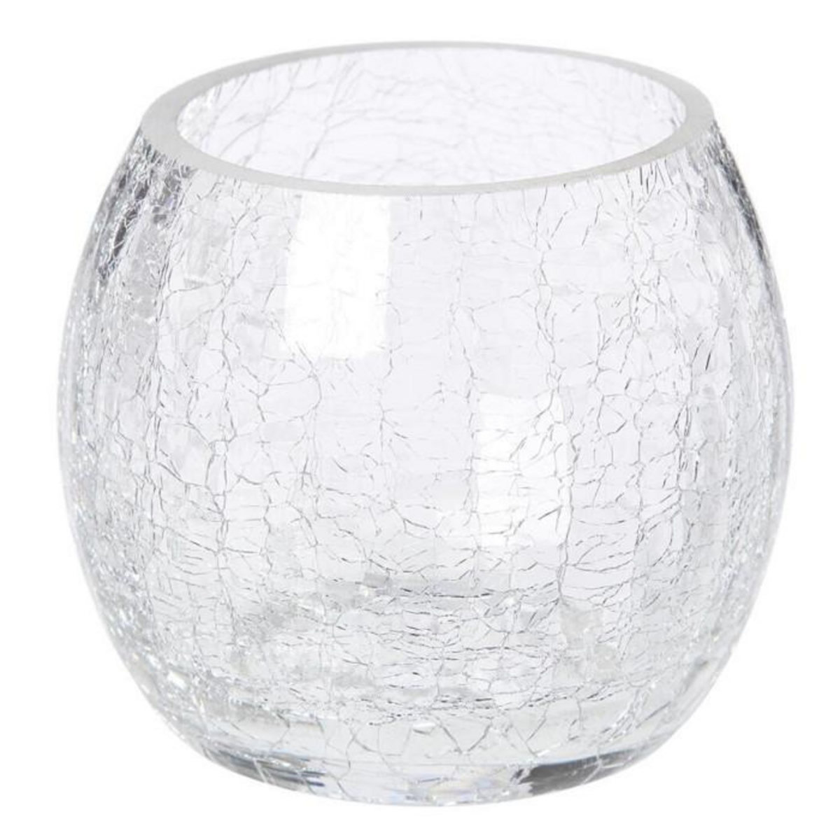 ATMOSPHERA Photophore en Verre  Craquelé  7cm Transparent