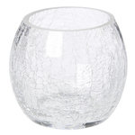 ATMOSPHERA Photophore en Verre  Craquelé  7cm Transparent