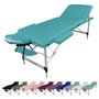 VIVEZEN Table de massage pliante 3 zones en aluminium + Accessoires et housse de transport