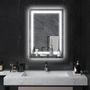 Voir la diapositive 2 : KLEANKIN Miroir lumineux LED 20 W interrupteur tactile étagère intégrée 50L x 12l x 70H cm