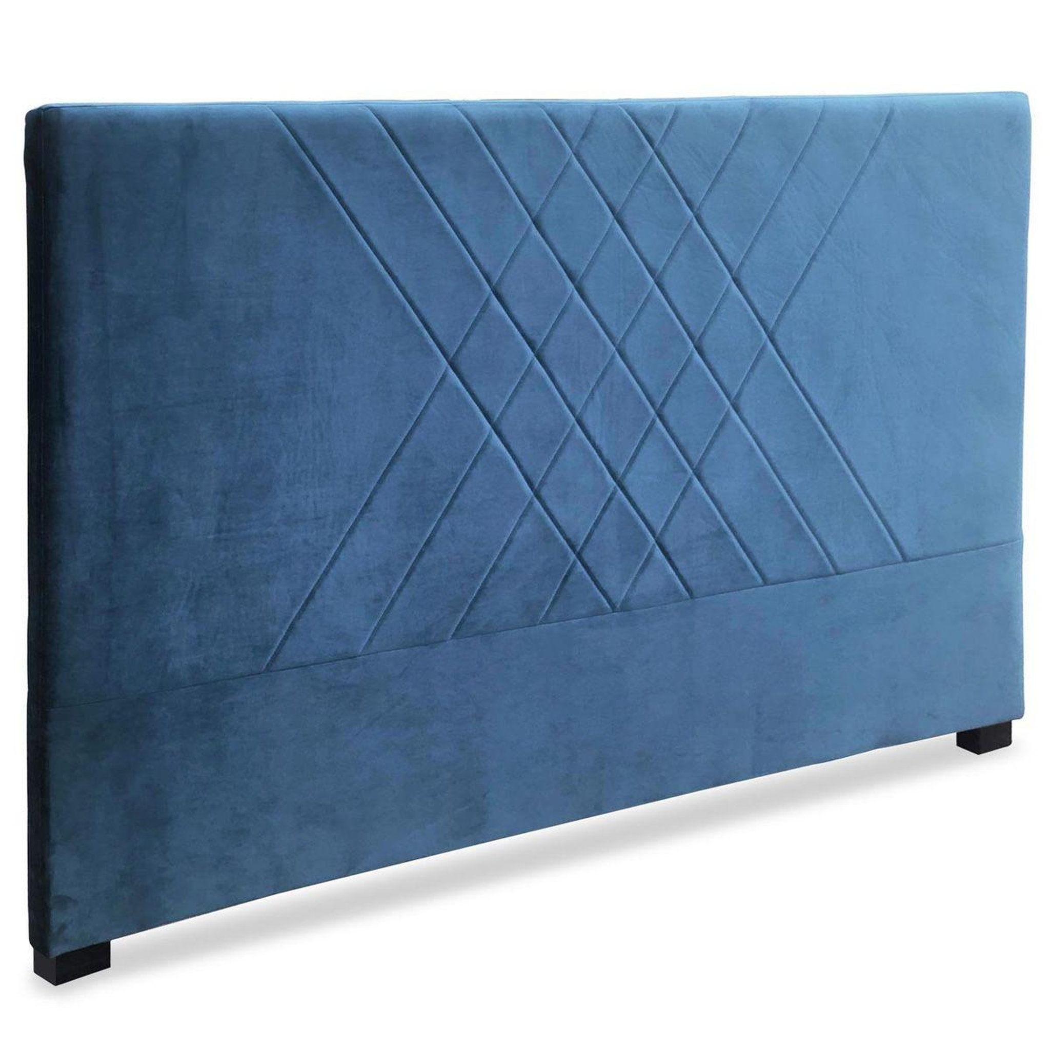 Voir la diapositive 2 : Paris Prix Tête de lit en velours  jones  160cm bleu