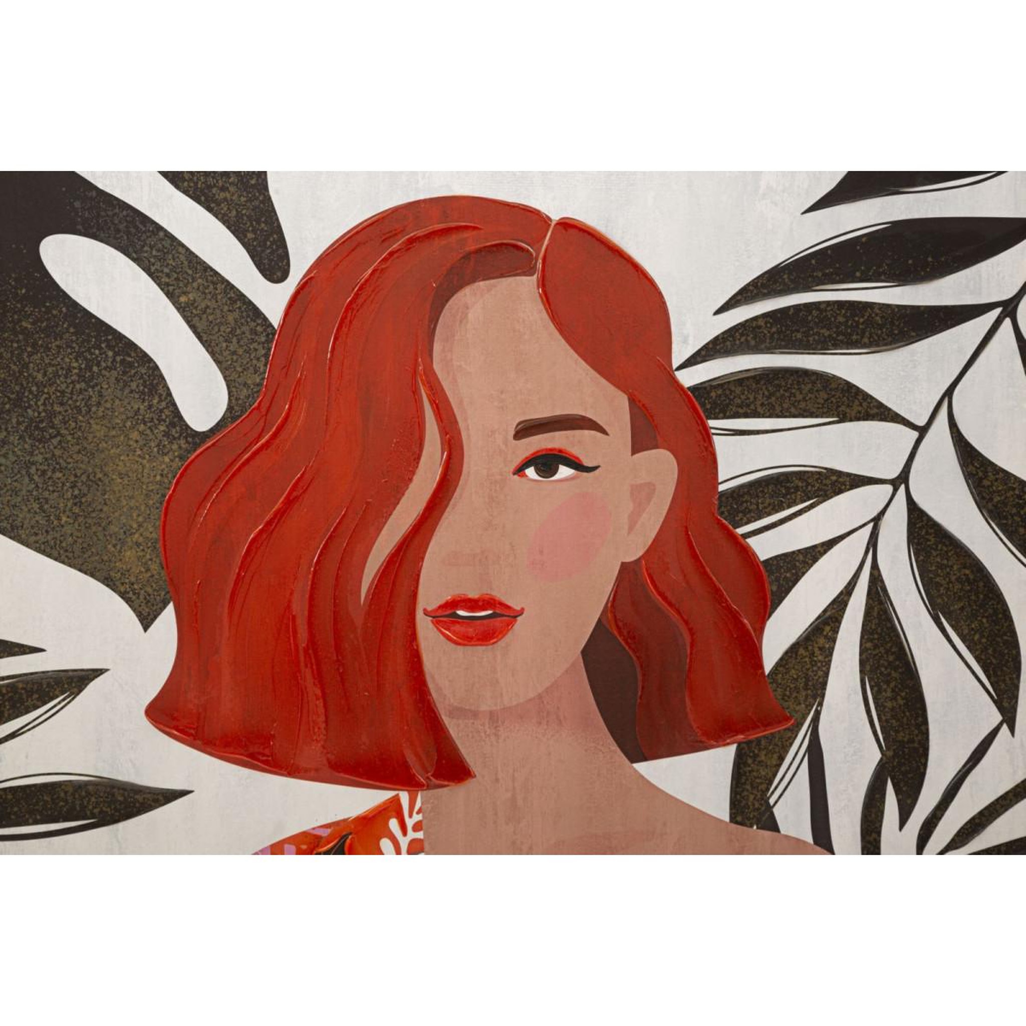 Voir la diapositive 2 : Paris Prix Toile imprimée déco  lady jungle face  80x120cm multicolore