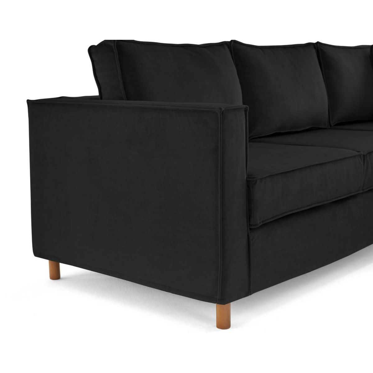 LISA DESIGN Jake - canapé déhoussable d'angle droit 5 places en velours