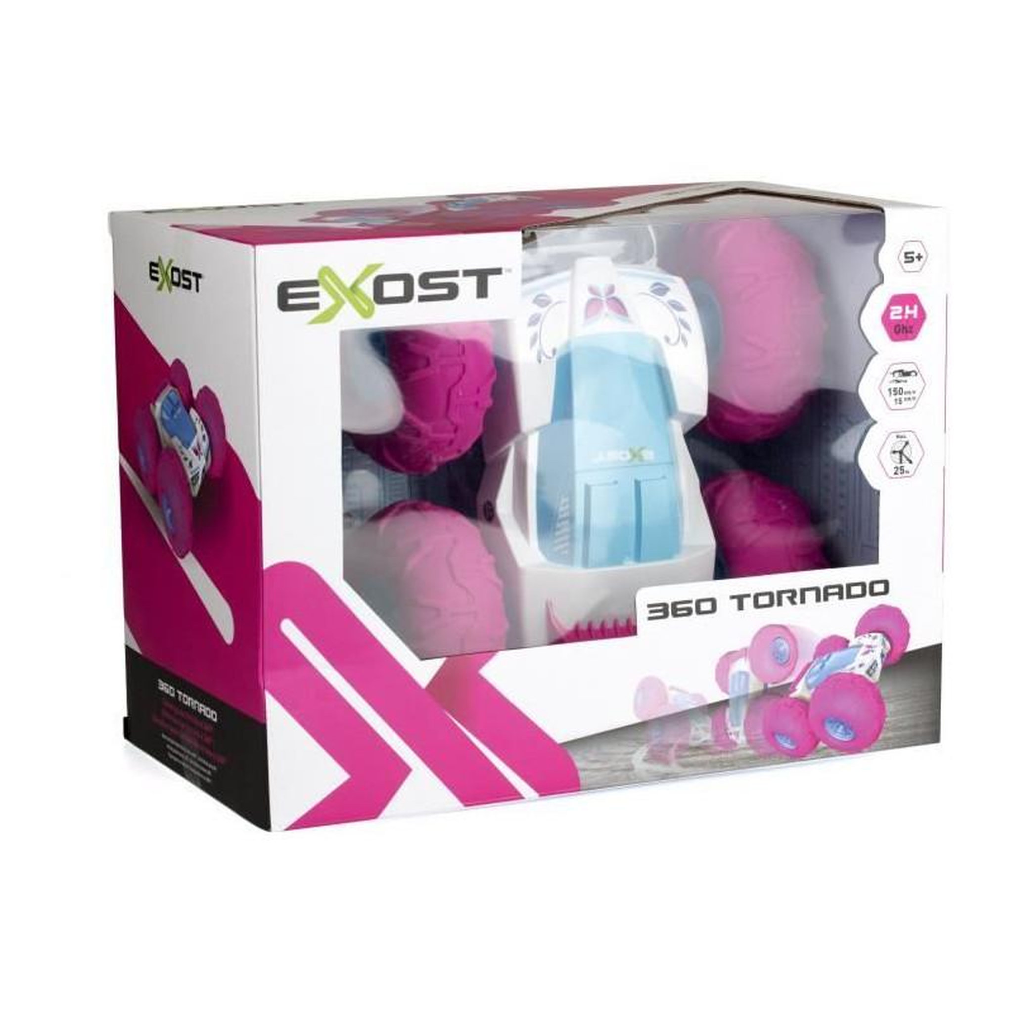 Voir la diapositive 2 : EXOST Voiture télécommandée 360 TORNADO ROSE A BATTERIE - EXOST