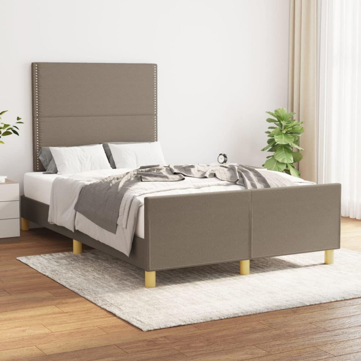 VIDAXL Cadre de lit sans matelas taupe 120x200 cm tissu