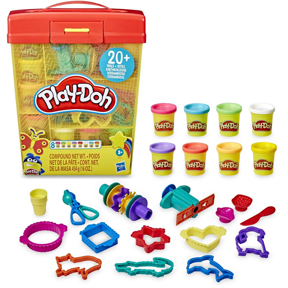 HASBRO Play-Doh Super Boite à accessoires et 8 pots de pâte à modeler