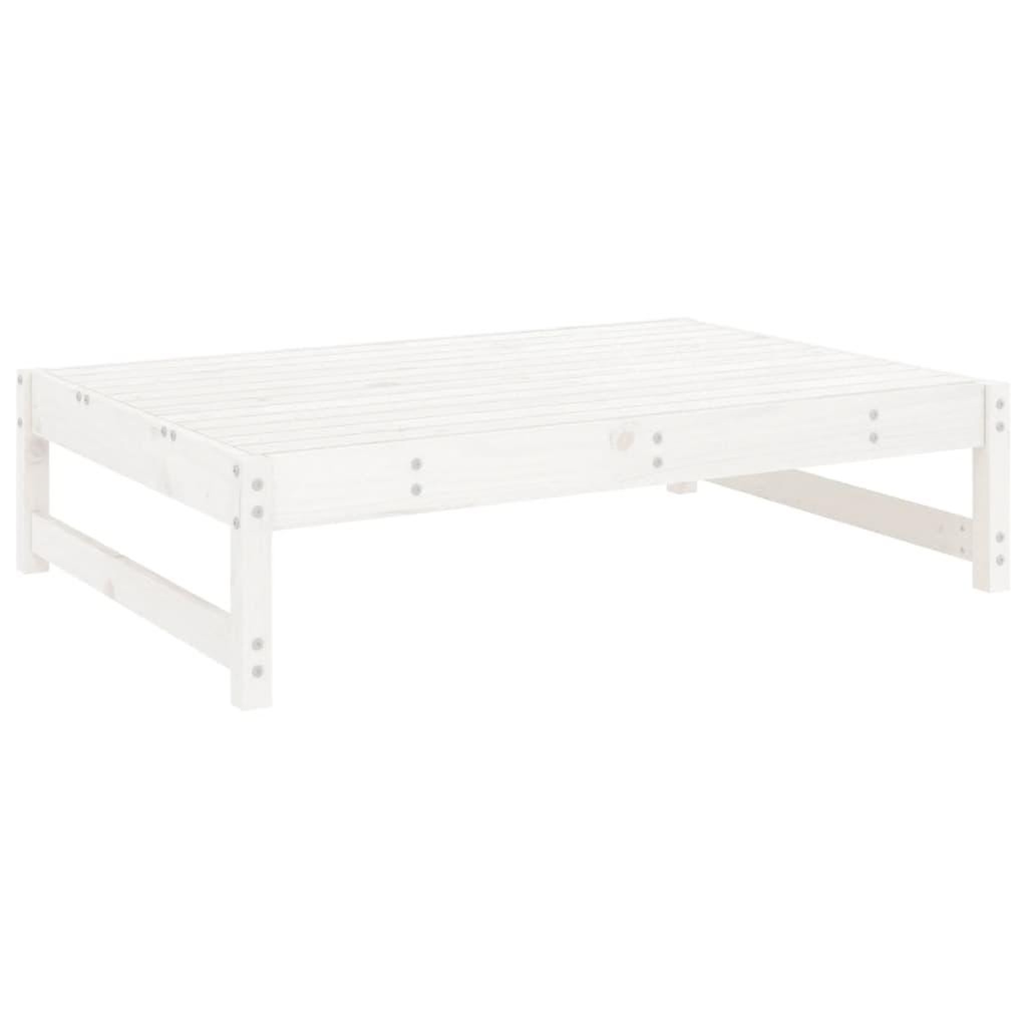 Voir la diapositive 3 : VIDAXL Repose-pied de jardin 120x80 cm blanc bois de pin massif