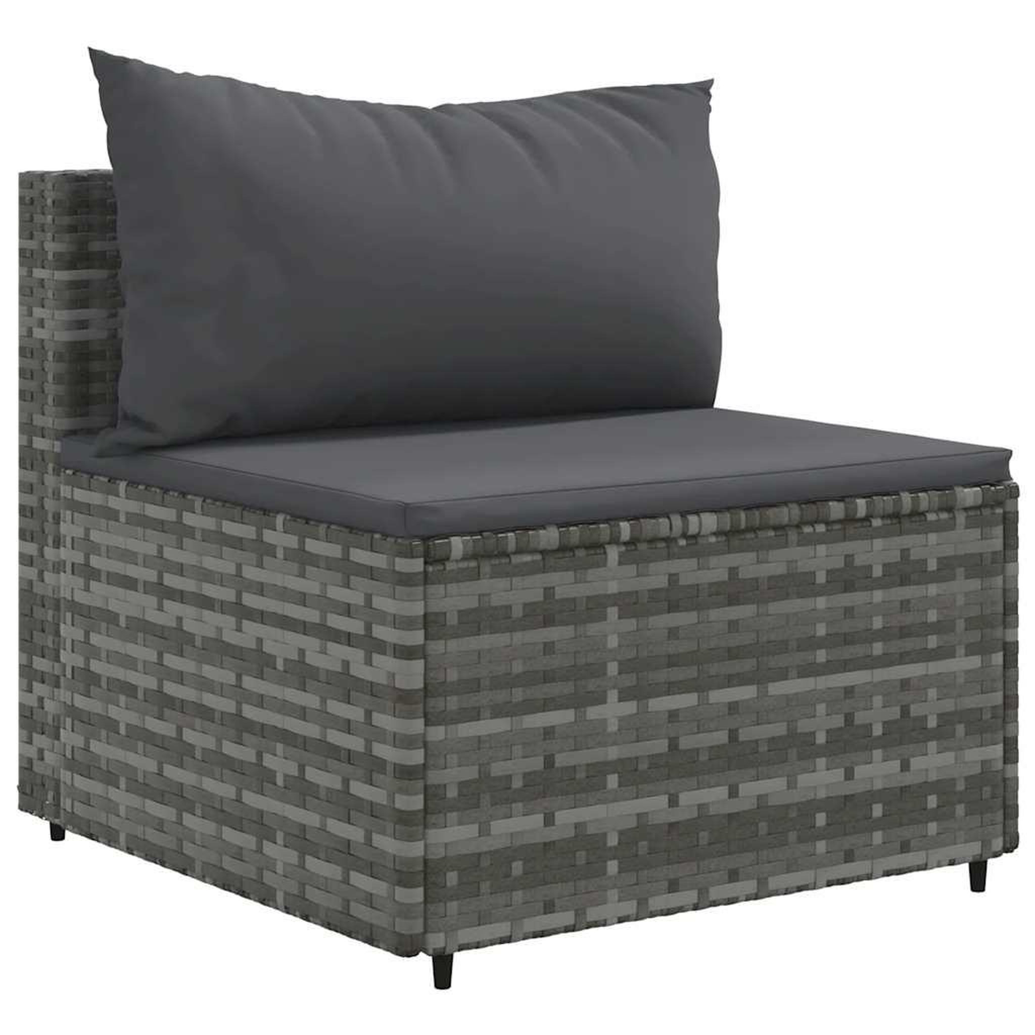 Voir la diapositive 5 : VIDAXL Salon de jardin 5 pcs avec coussins Gris Resine tressee