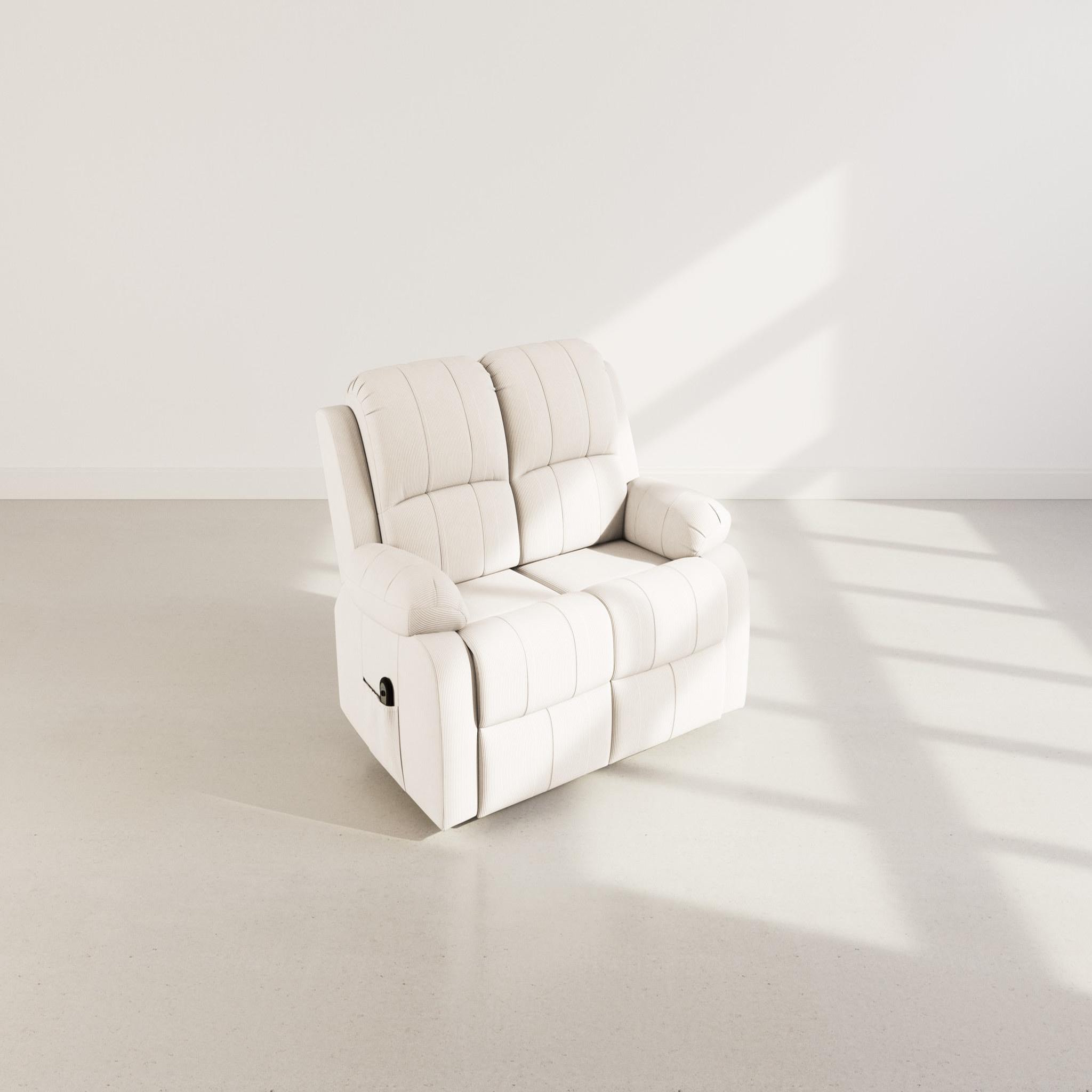 Voir la diapositive 5 : BEST MOBILIER Armand - canapé 2 places relax électrique en velours côtelé