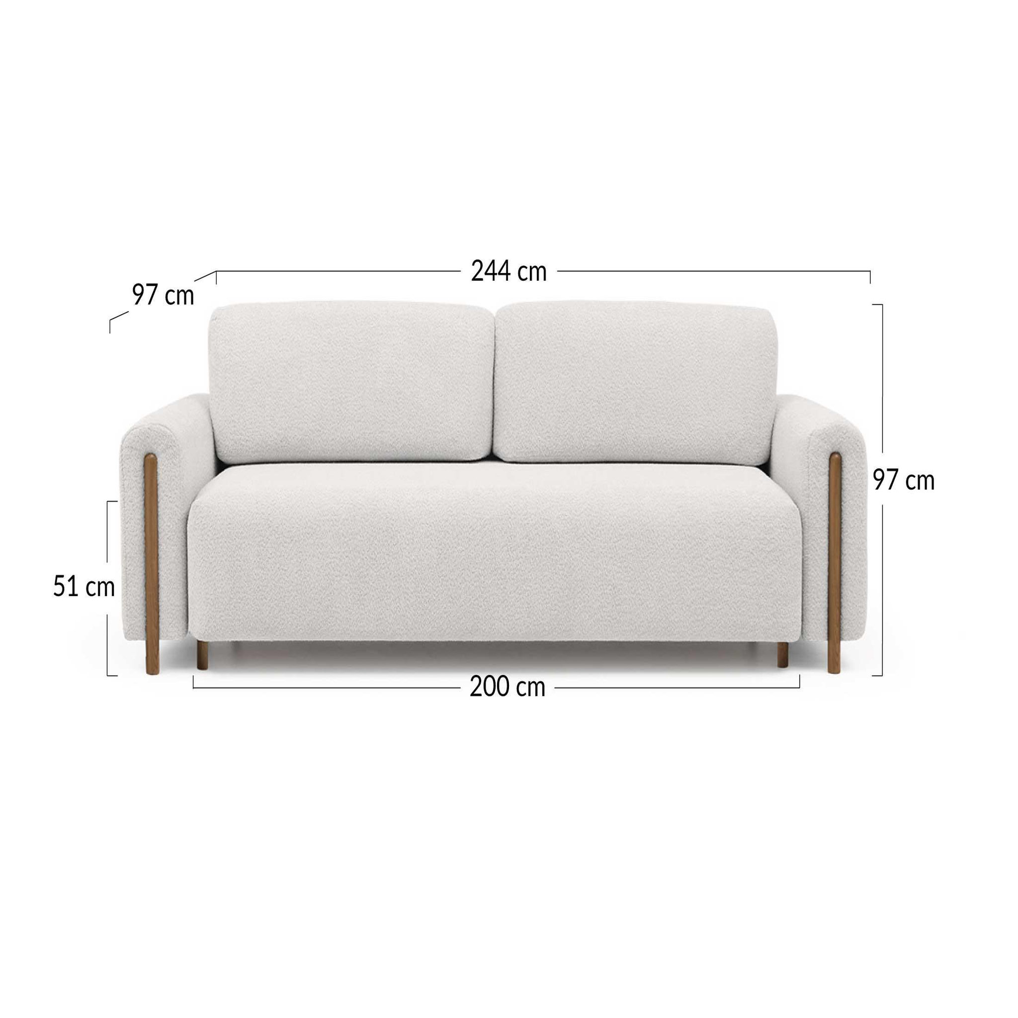Voir la diapositive 6 : BEST MOBILIER Glendale - canapé droit 3 places - convertible avec coffre - en tissu bouclette