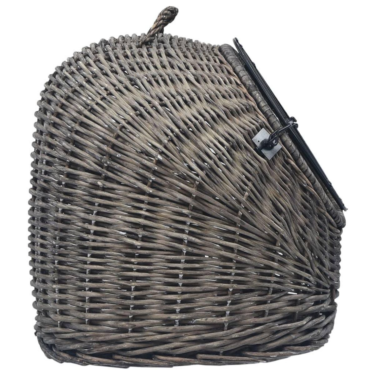 VIDAXL Cage de transport pour chats Gris 50x42x40 cm Saule naturel