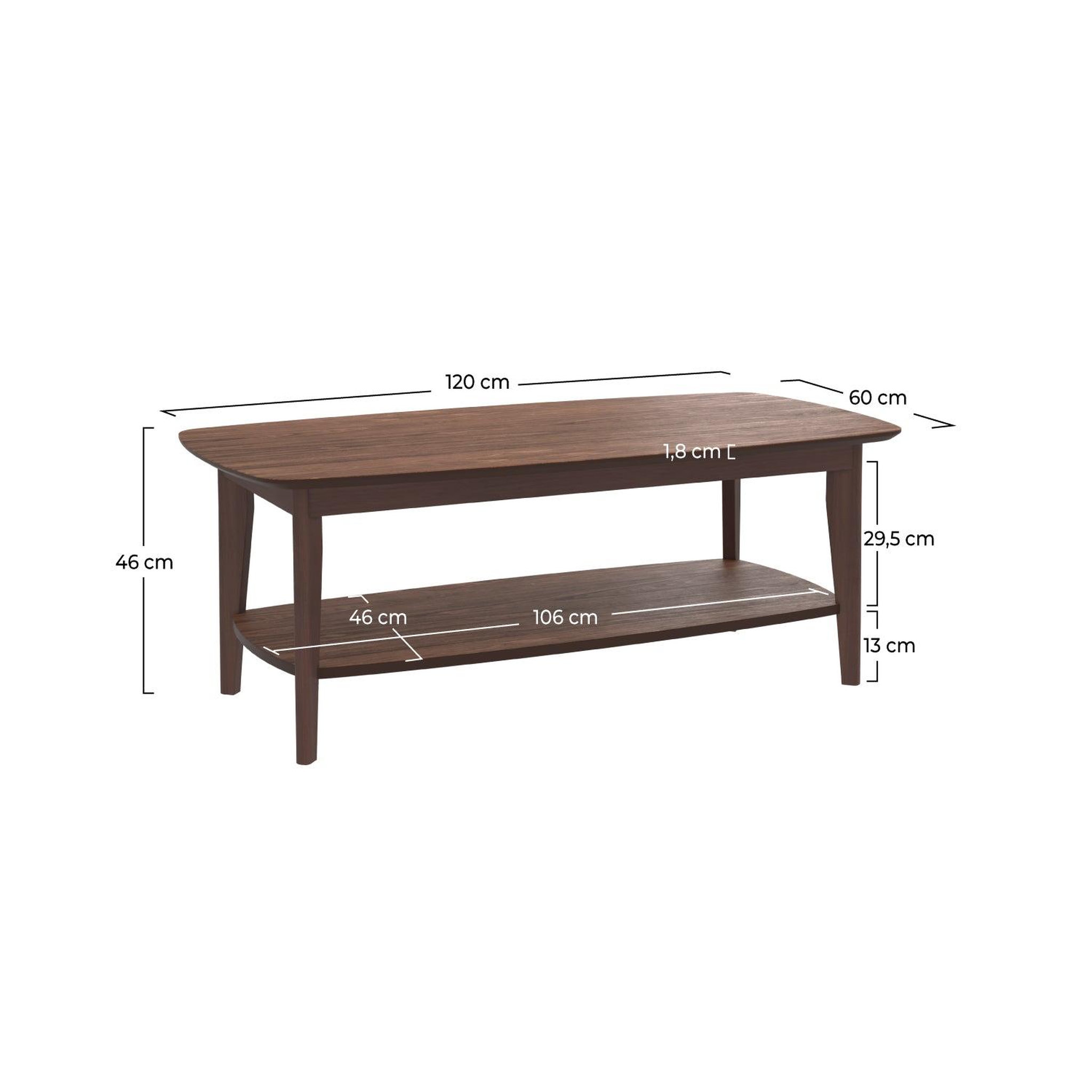 Voir la diapositive 4 : MAISON PAVANE Table basse rectangulaire en bois foncé-sadi