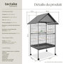 Voir la diapositive 6 : tectake Cage à oiseaux en finition martelée gris anthracite