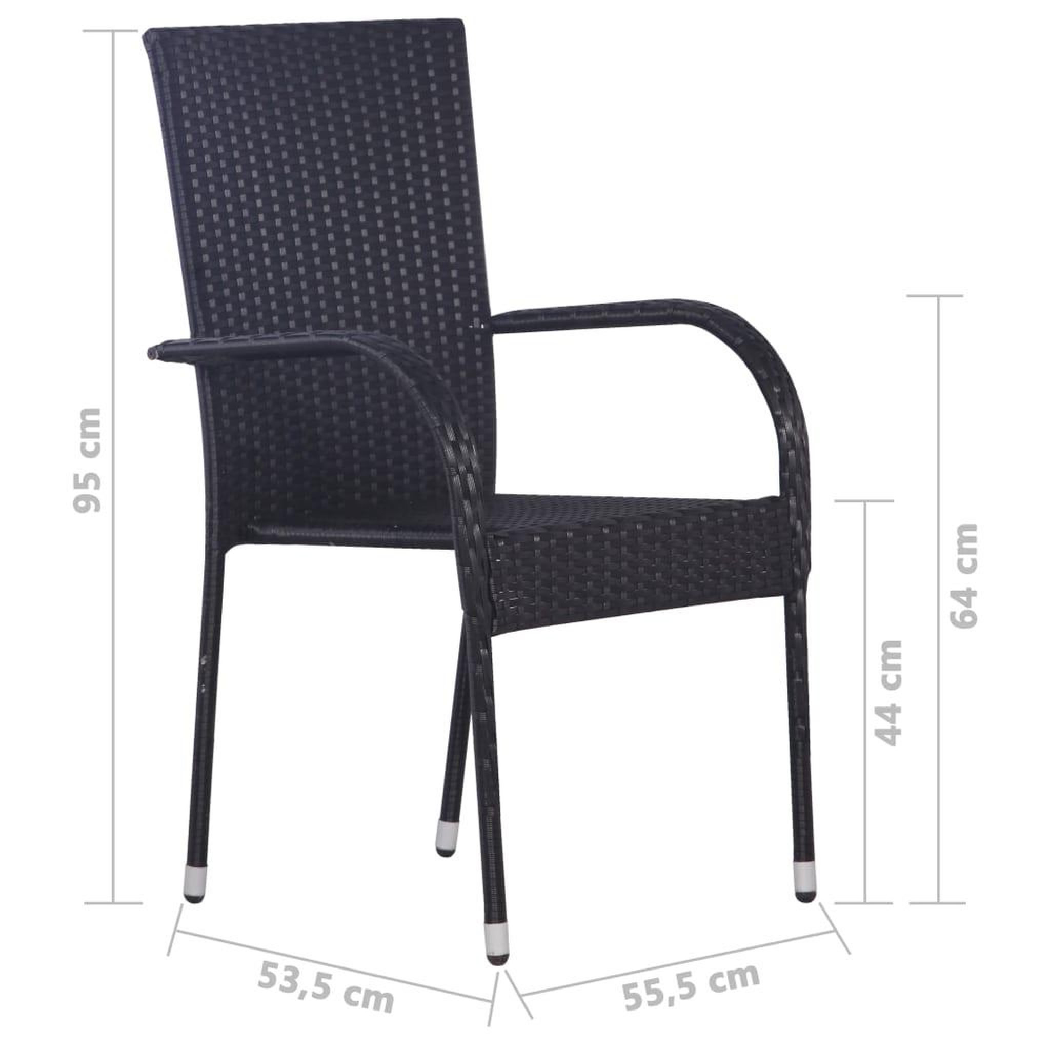 Voir la diapositive 6 : VIDAXL Ensemble a manger de jardin 7 pcs Resine tressee Noir