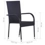Voir la diapositive 6 : VIDAXL Ensemble a manger de jardin 7 pcs Resine tressee Noir