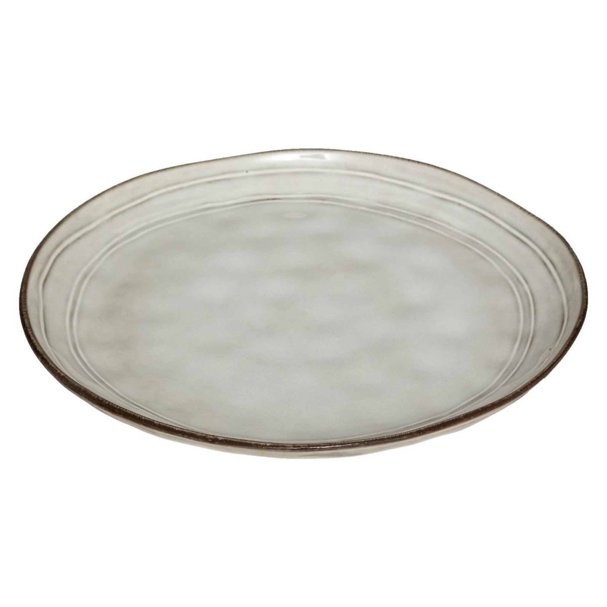 Voir la diapositive 2 : SECRET DE GOURMET Lot de 6 assiettes plates  flower  26cm gris