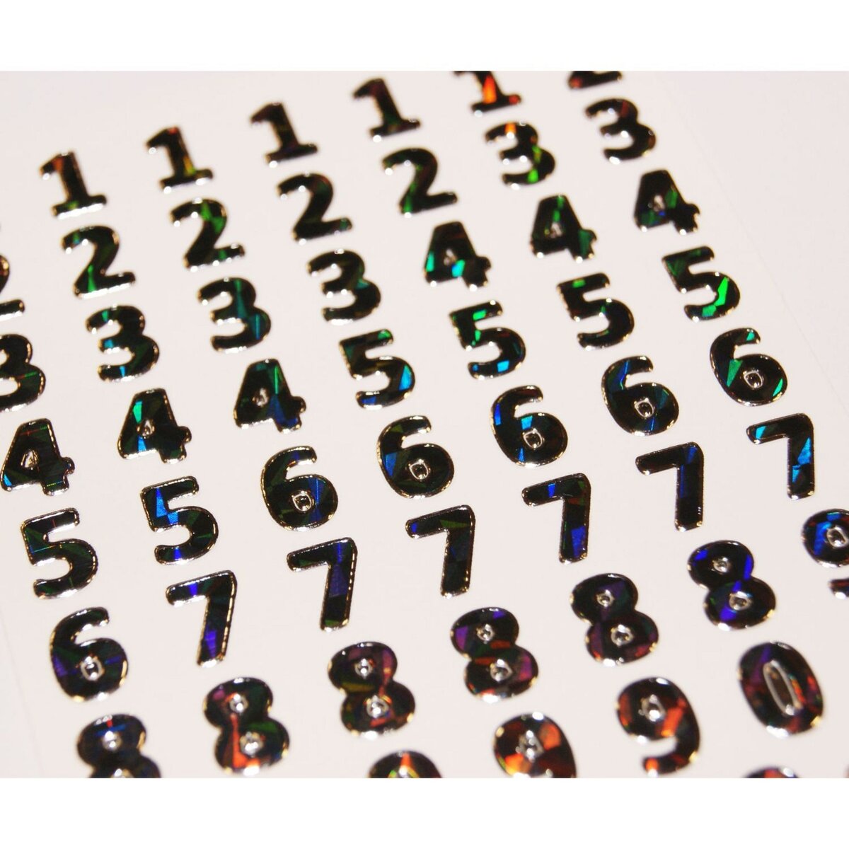  64 Stickers Chiffres Argent - 0,8 cm