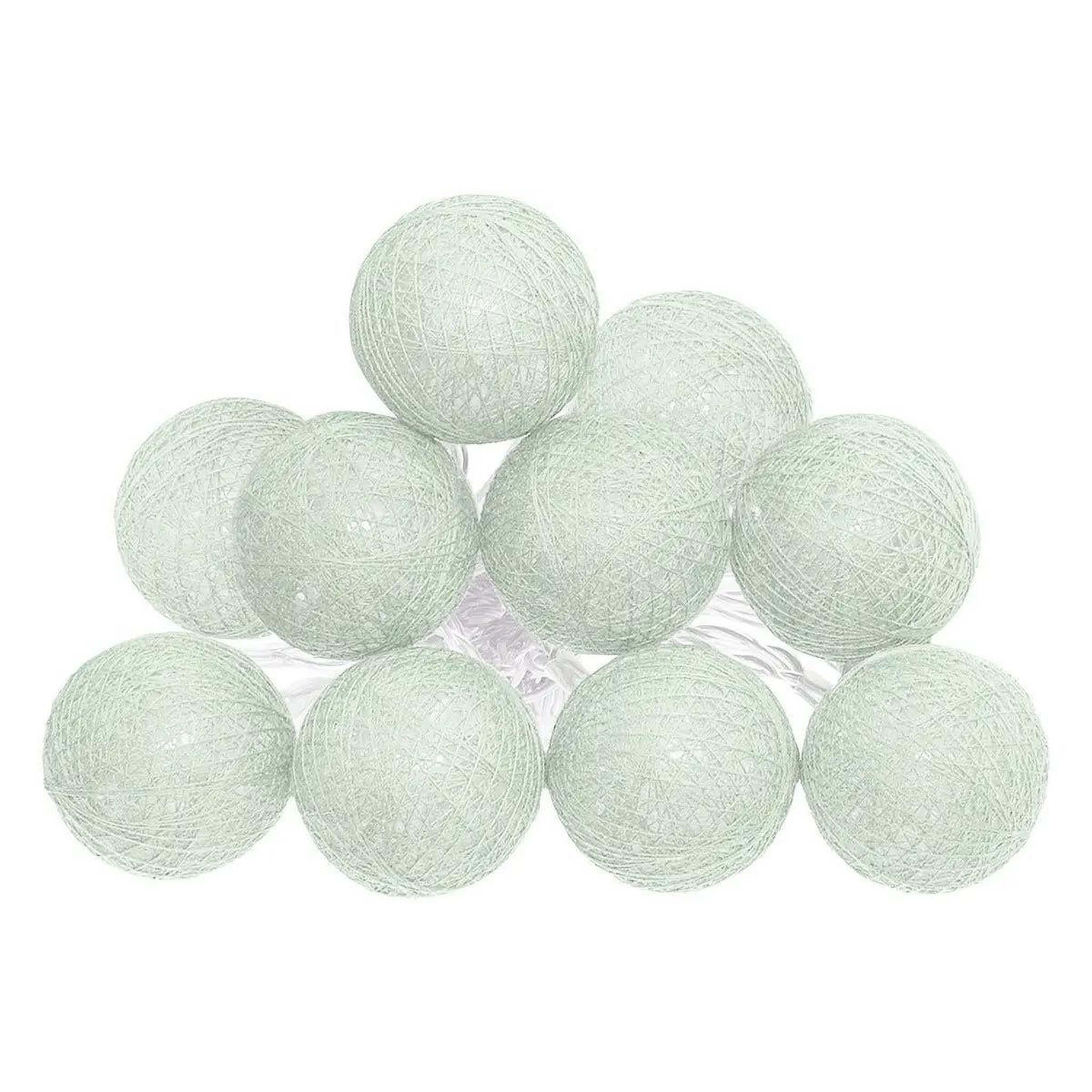 ATMOSPHERA Guirlande lumineuse led  10 boules  165cm vert céladon
