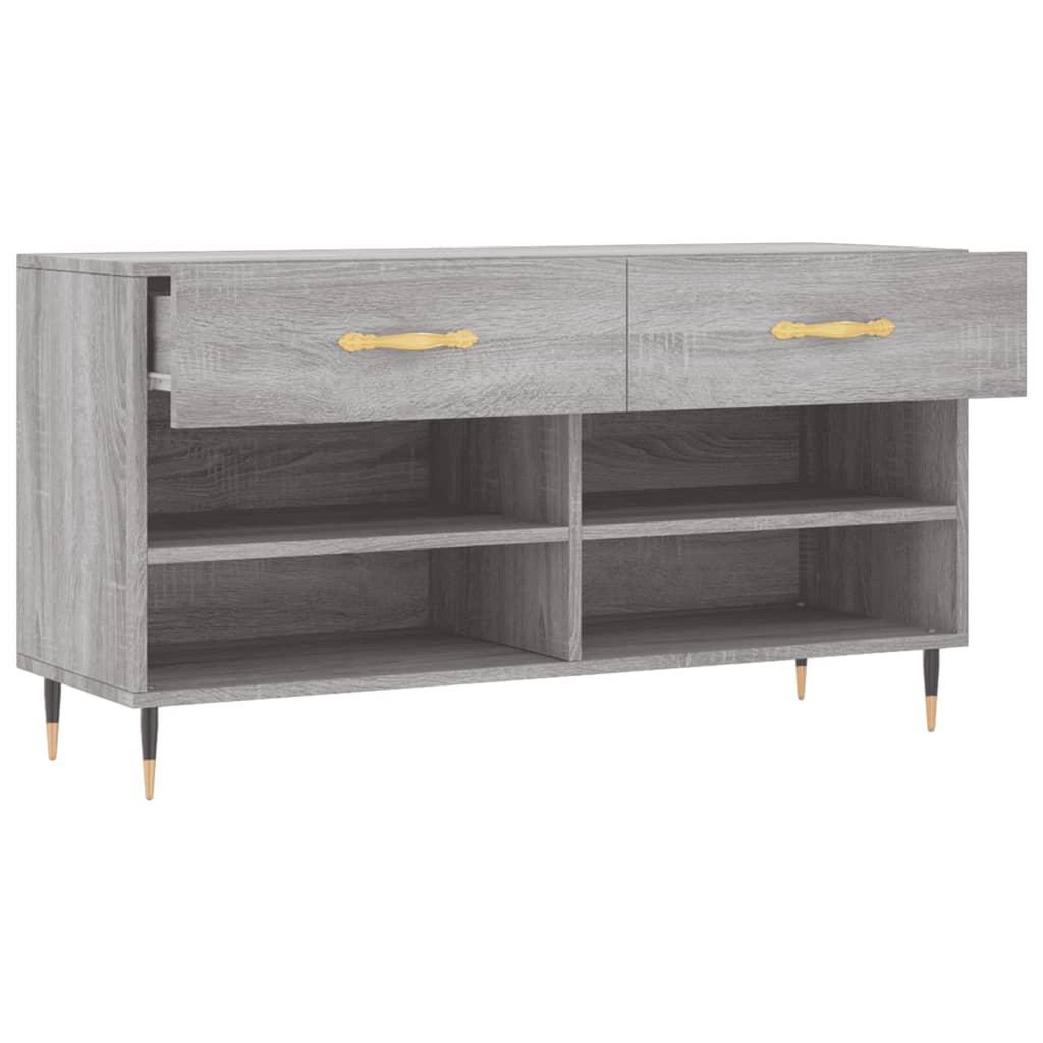 Voir la diapositive 5 : VIDAXL Banc a chaussures sonoma gris 102x35x55 cm bois d'ingenierie