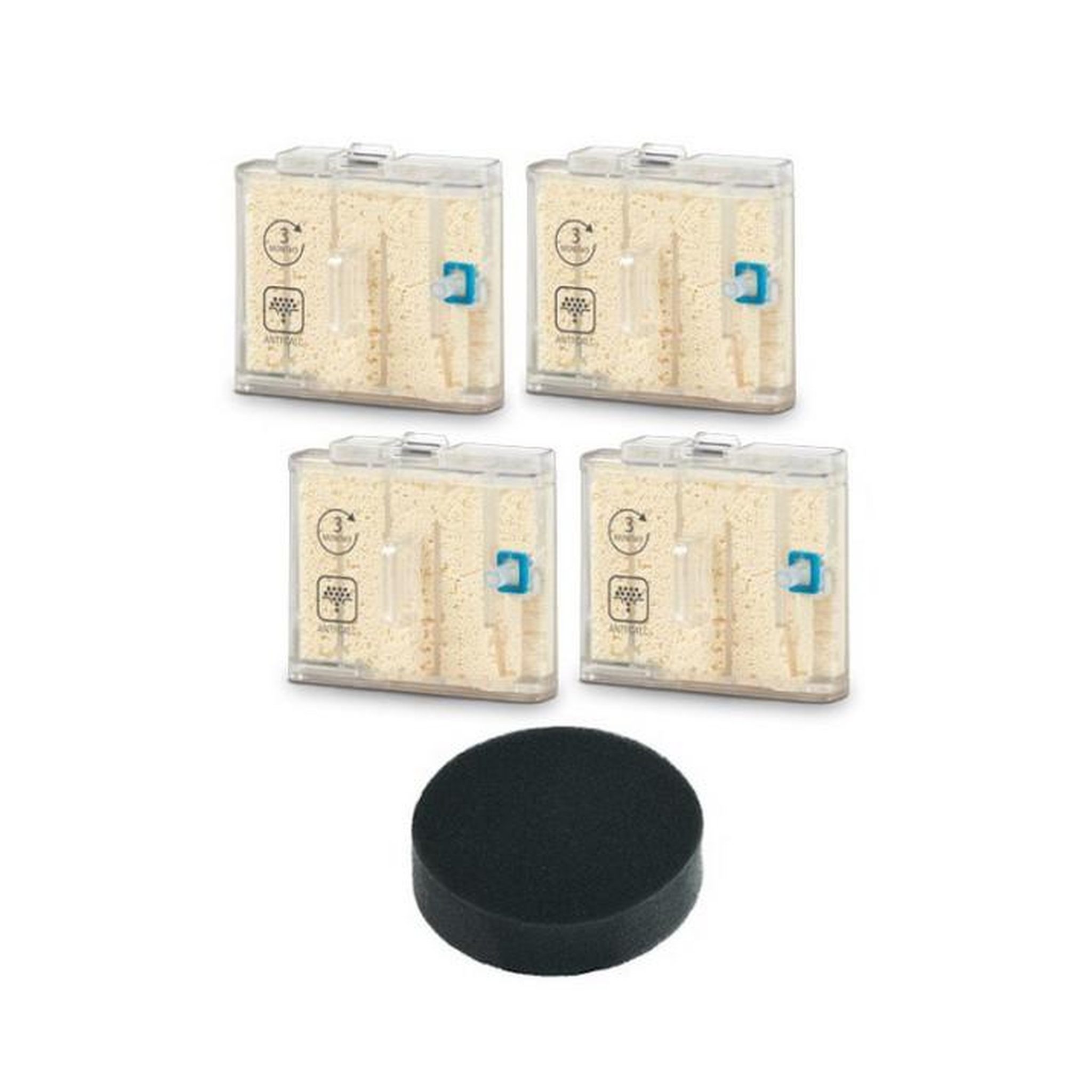 ROWENTA Lot de 4 cartouches anticalcaire + 1 filtre - zr850001
