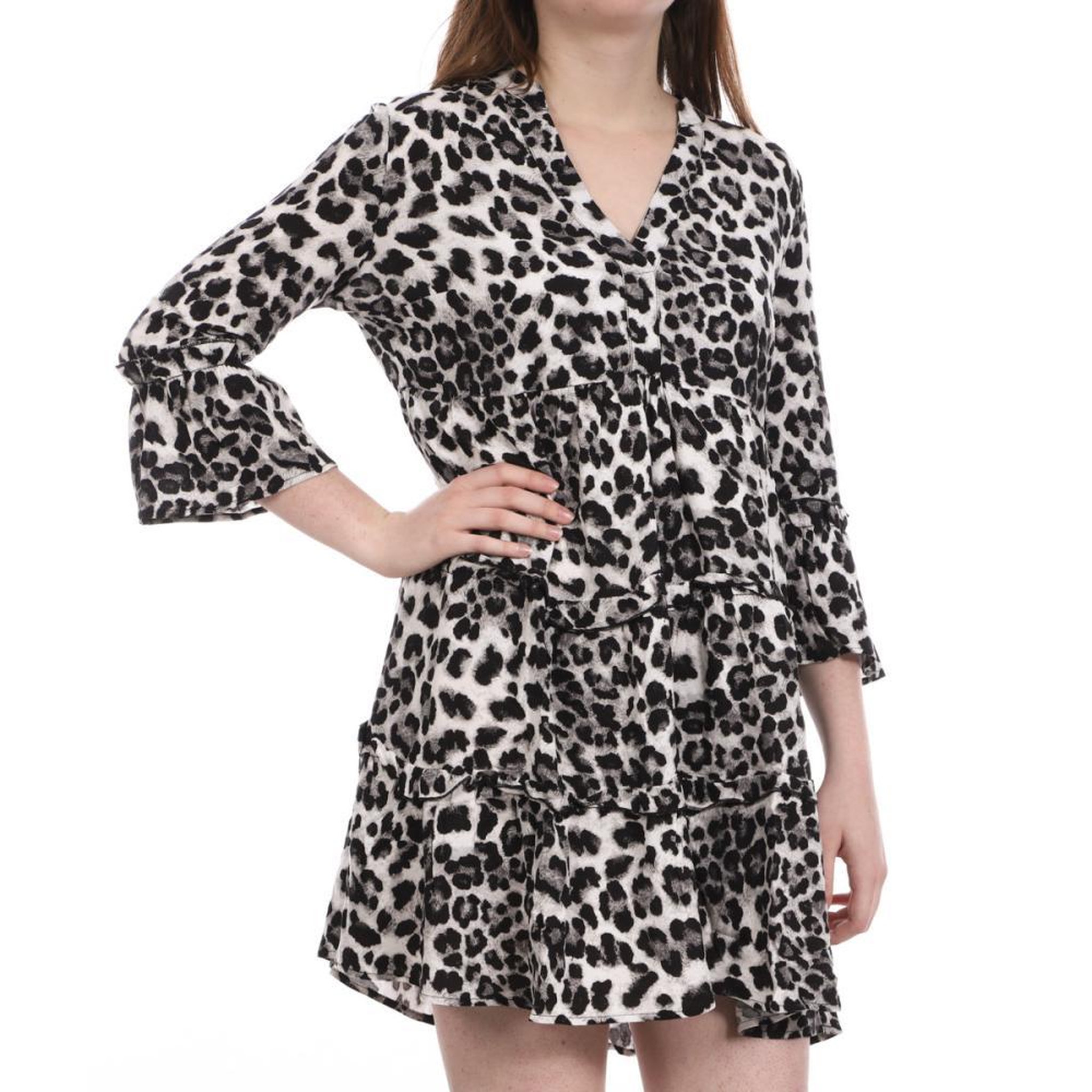Vero Moda Robe Léopard e Femme Vero Moda Easy. Coloris disponibles : Gris