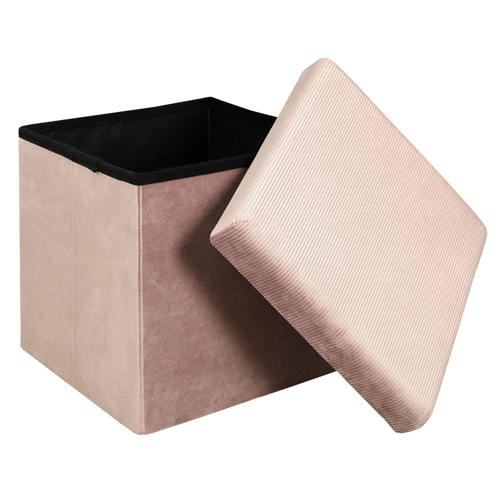 Voir la diapositive 3 : The Home Deco Factory Pouf coffre pliable en velours design giulia