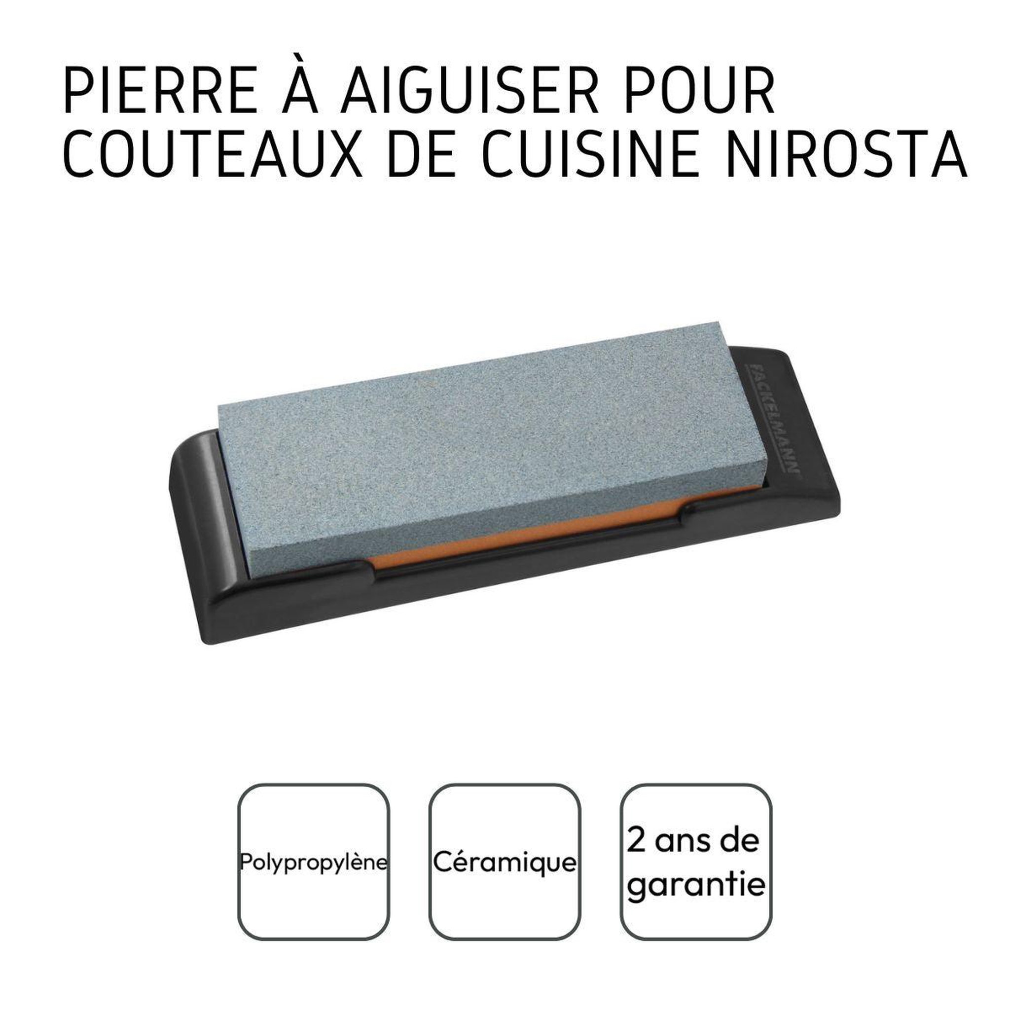 Voir la diapositive 4 : NIROSTA Pierre à affuter les couteaux de cuisine nirosta