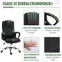 Voir la diapositive 4 : HOMCOM HOMCOM Fauteuil de bureau à roulettes chaise manager ergonomique pivotante hauteur réglable lin noir