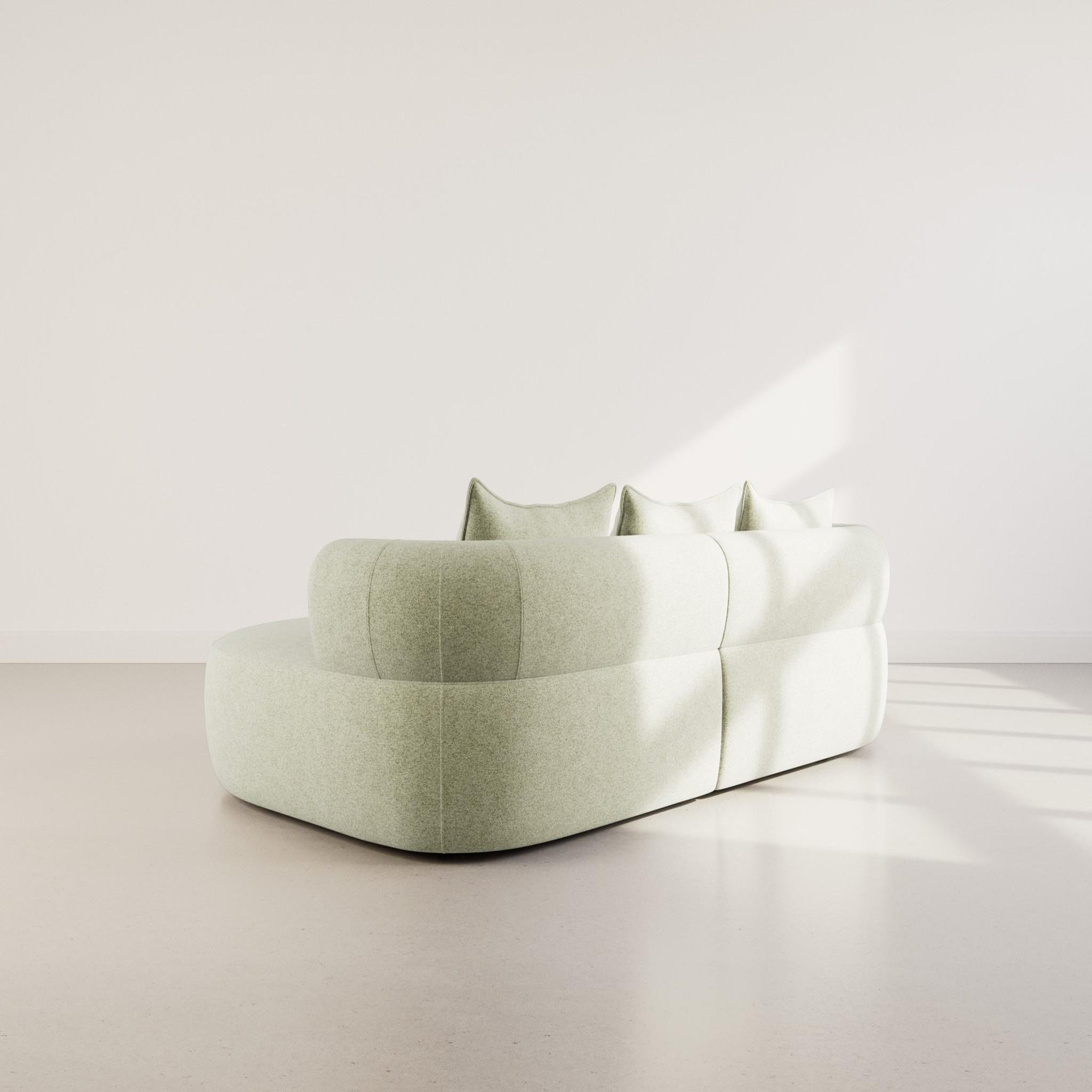 Voir la diapositive 5 : BEST MOBILIER Angela - canapé d'angle droit 4 places en velours texturé
