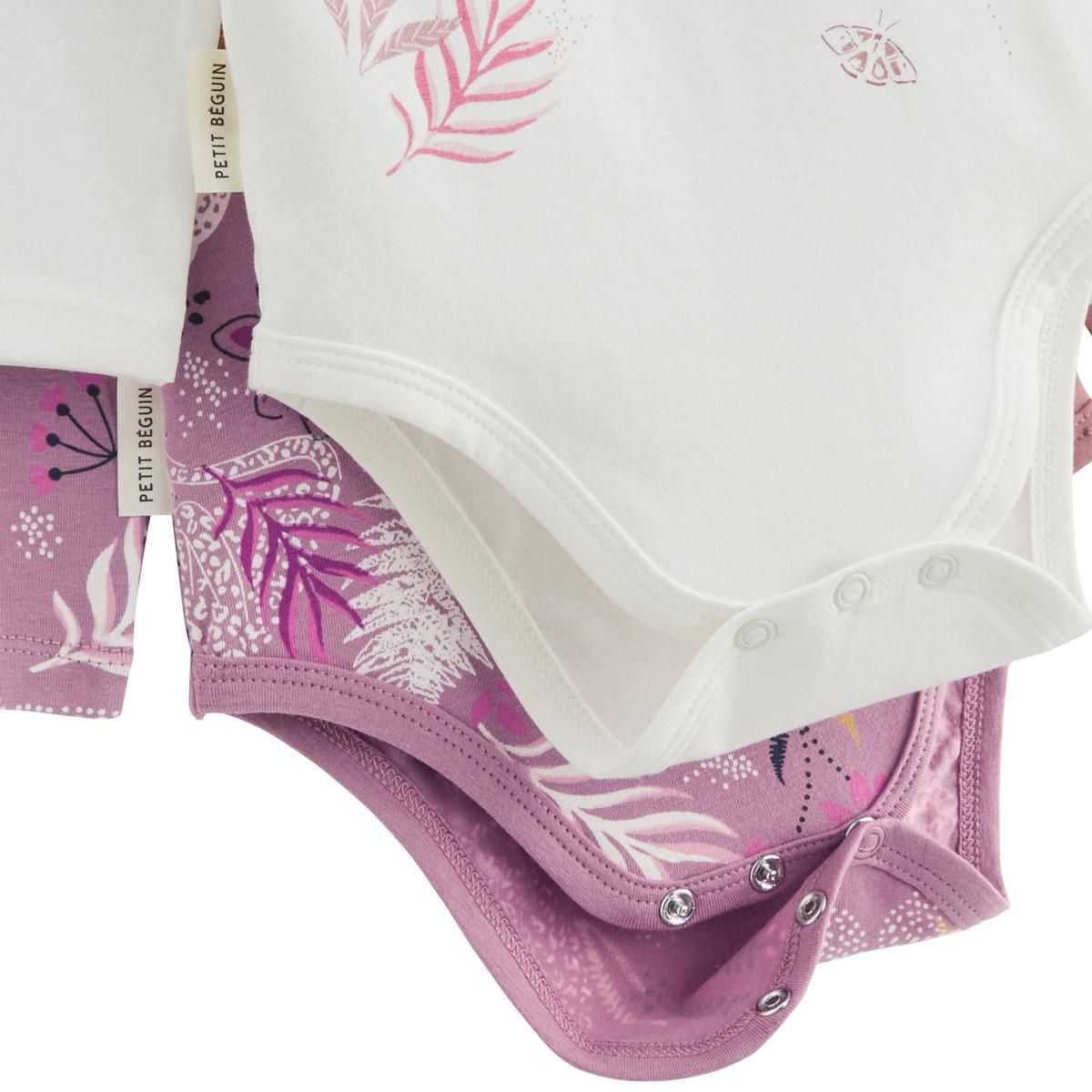 Petit Béguin Lot de 2 bodies bébé manches longues Louisa